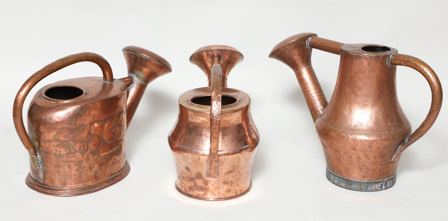 Three Copper Watering Cans For Sale at 1stdibs