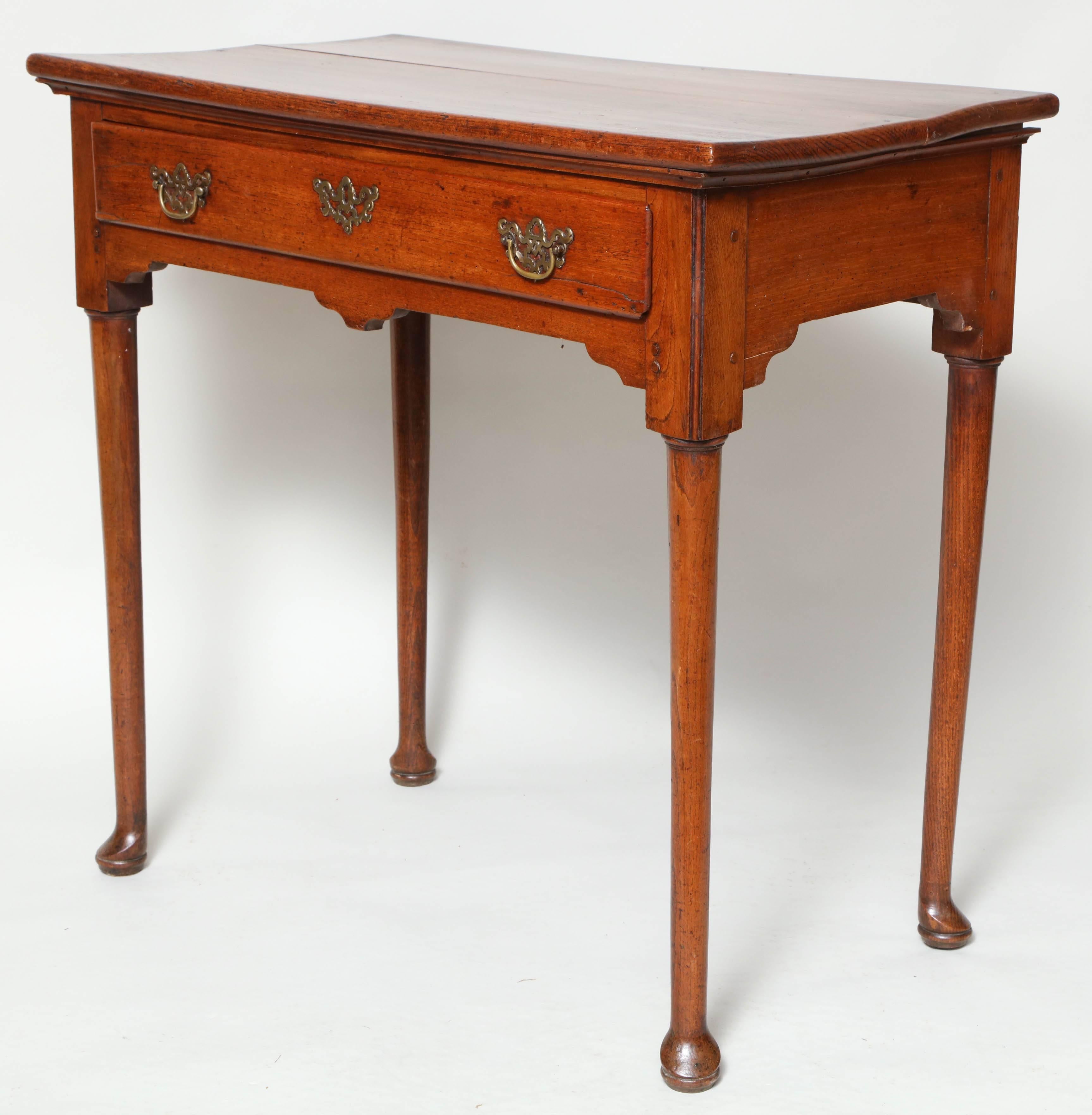 Queen Anne Elm Pad Foot Side Table at 1stDibs
