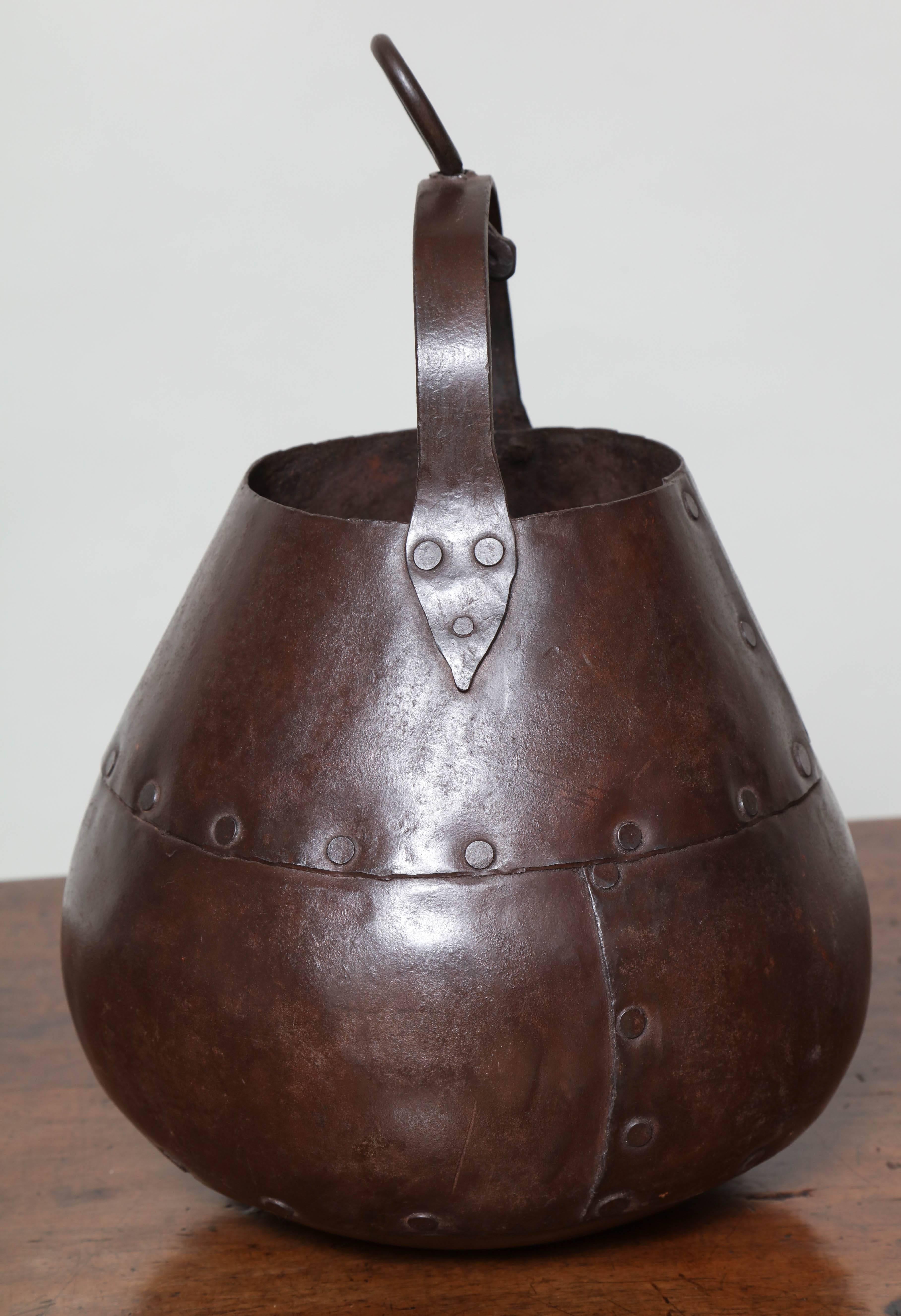 Late 19th Century Arts and Crafts Riveted Pot For Sale