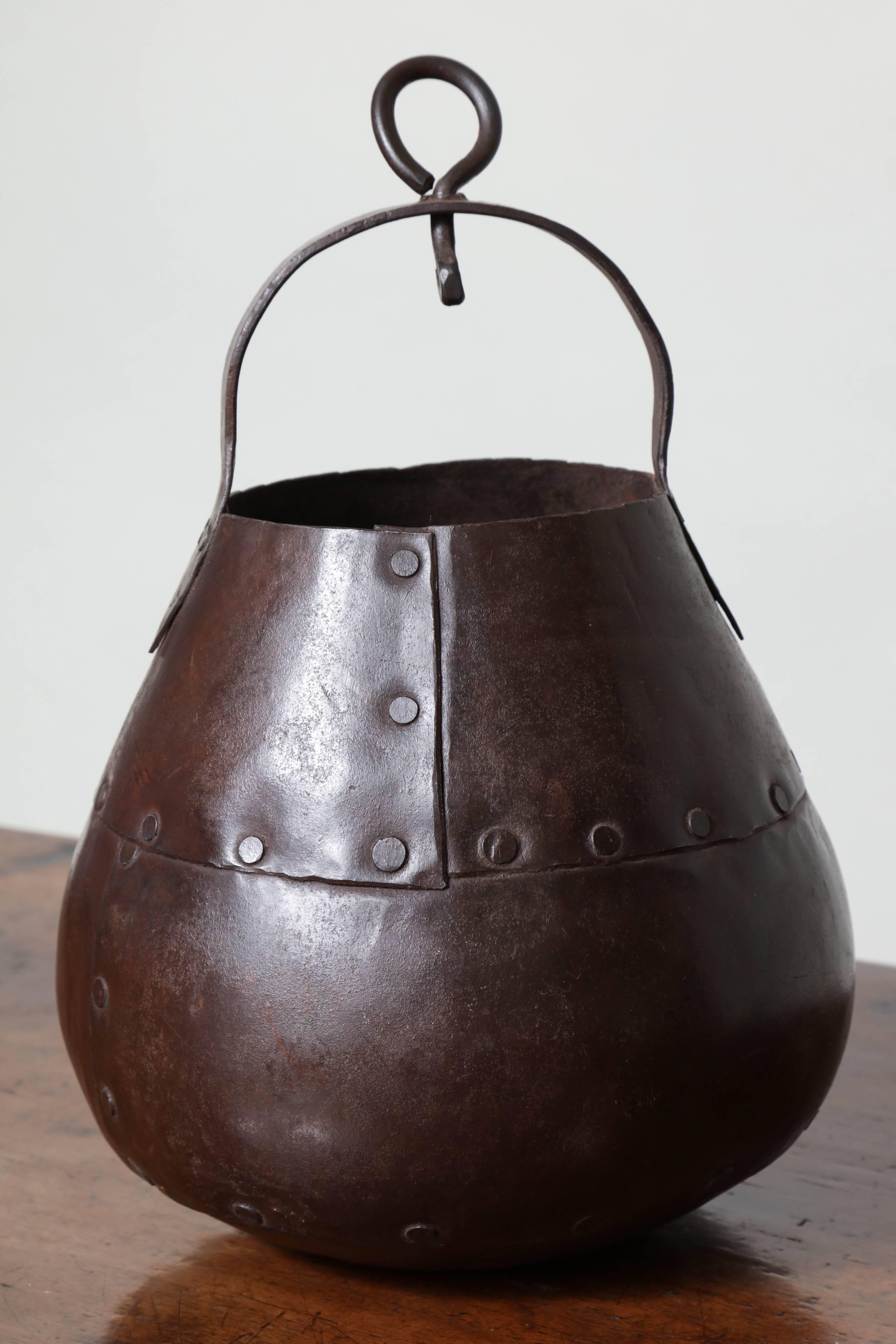 Arts and Crafts Riveted Pot For Sale 4