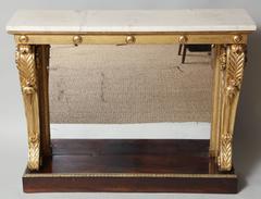 Neoclassical Giltwood and Rosewood Pier Table