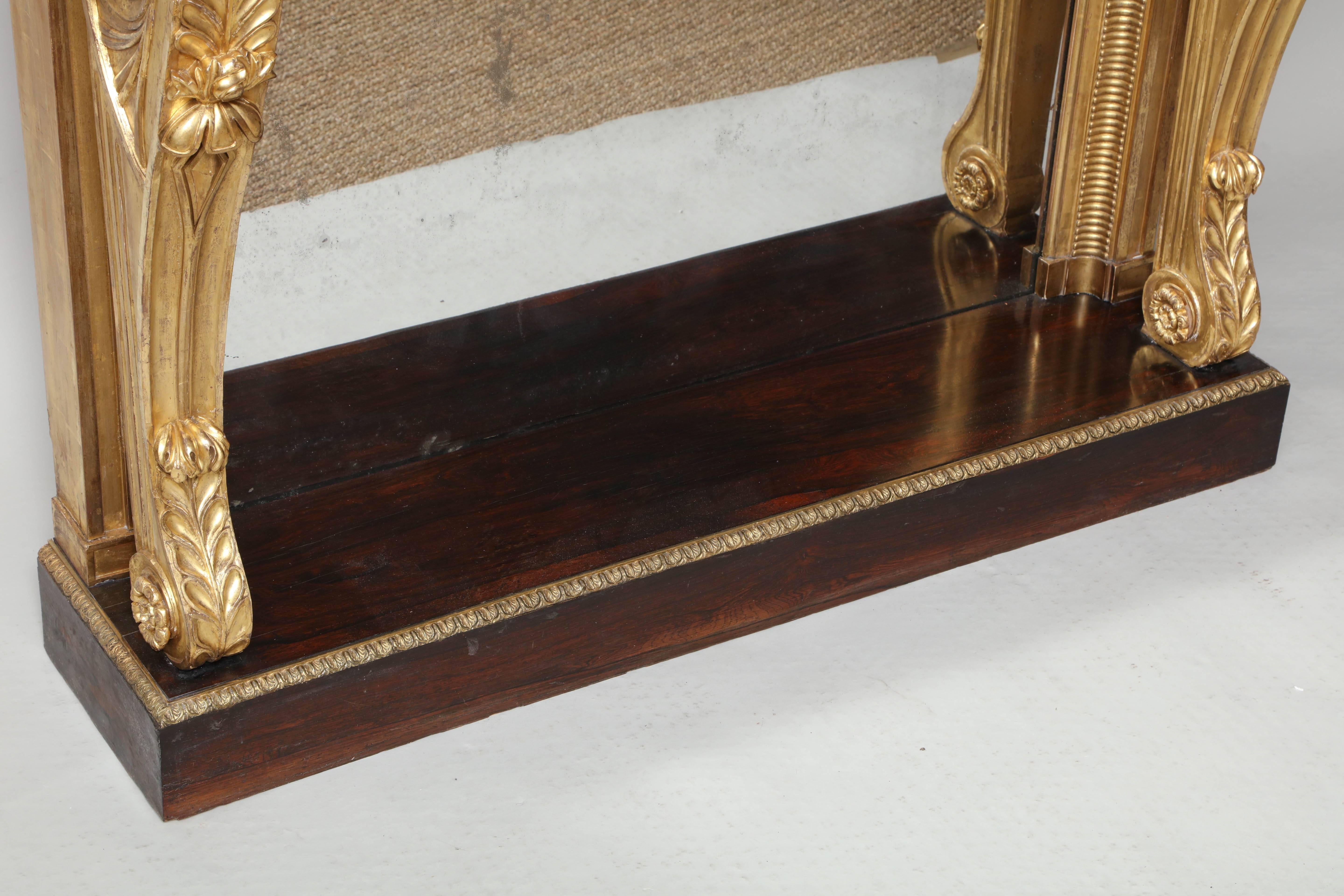 Neoclassical Giltwood and Rosewood Pier Table In Excellent Condition For Sale In Greenwich, CT