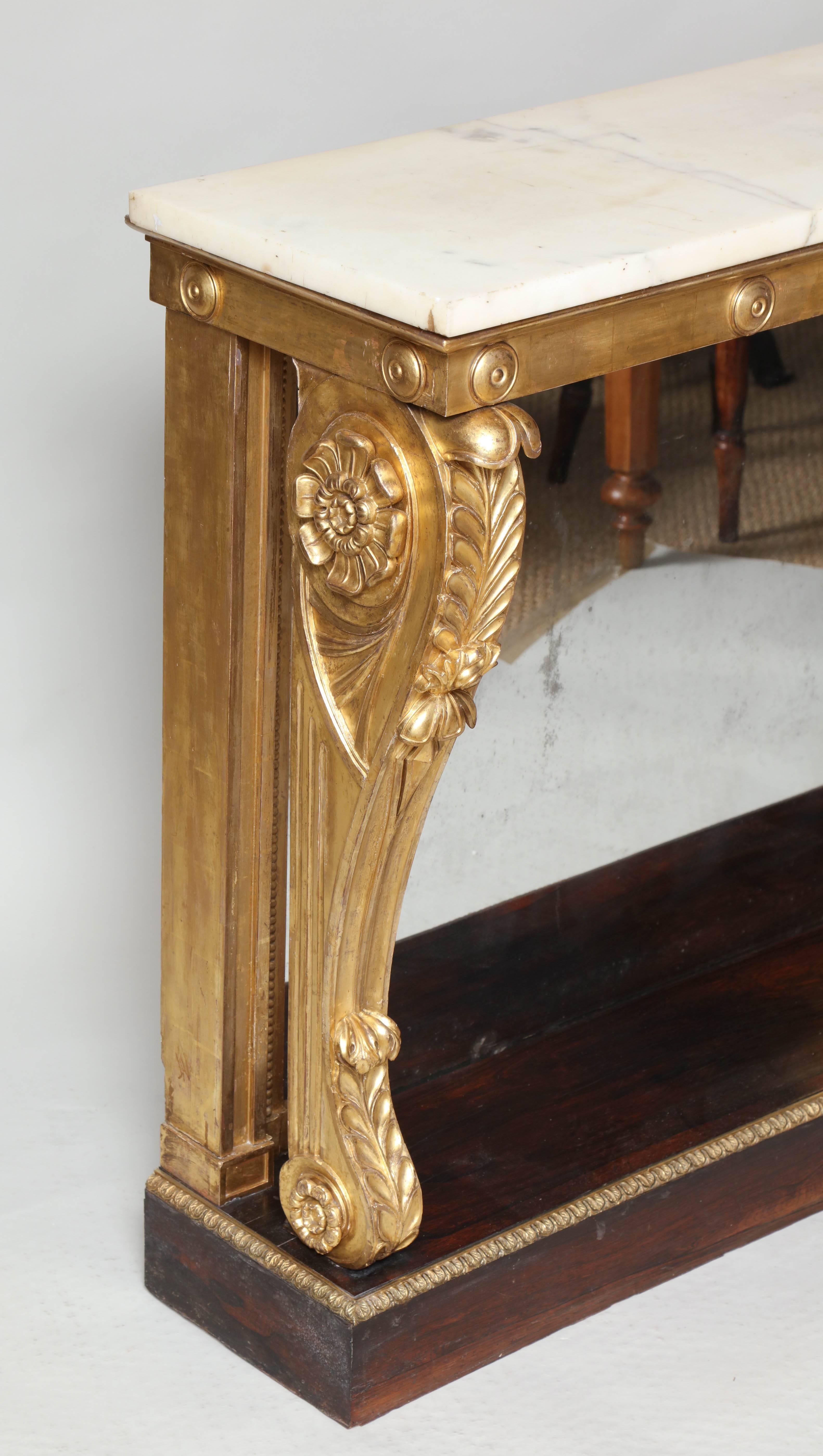 Early 19th Century Neoclassical Giltwood and Rosewood Pier Table For Sale