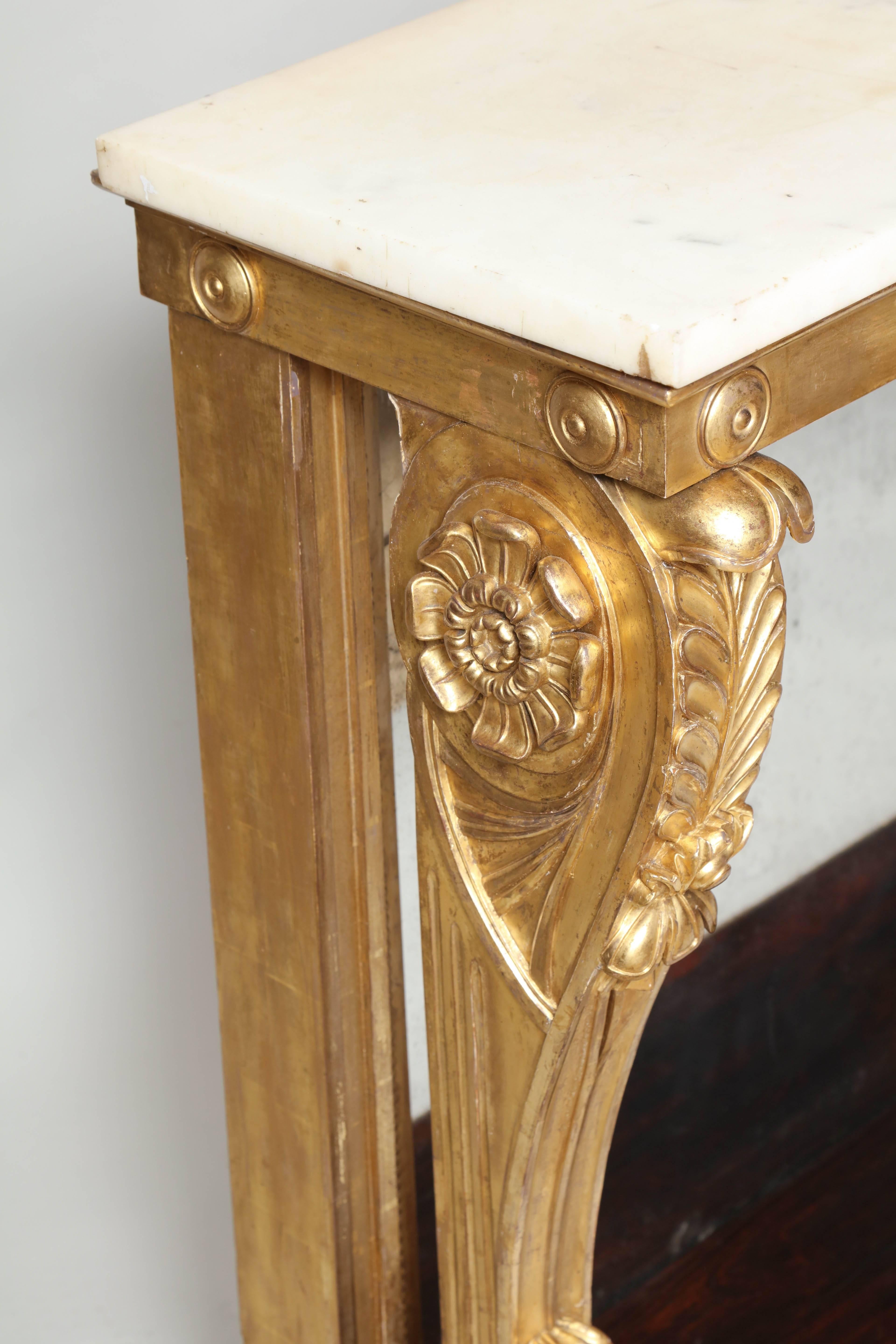 Neoclassical Giltwood and Rosewood Pier Table For Sale 1