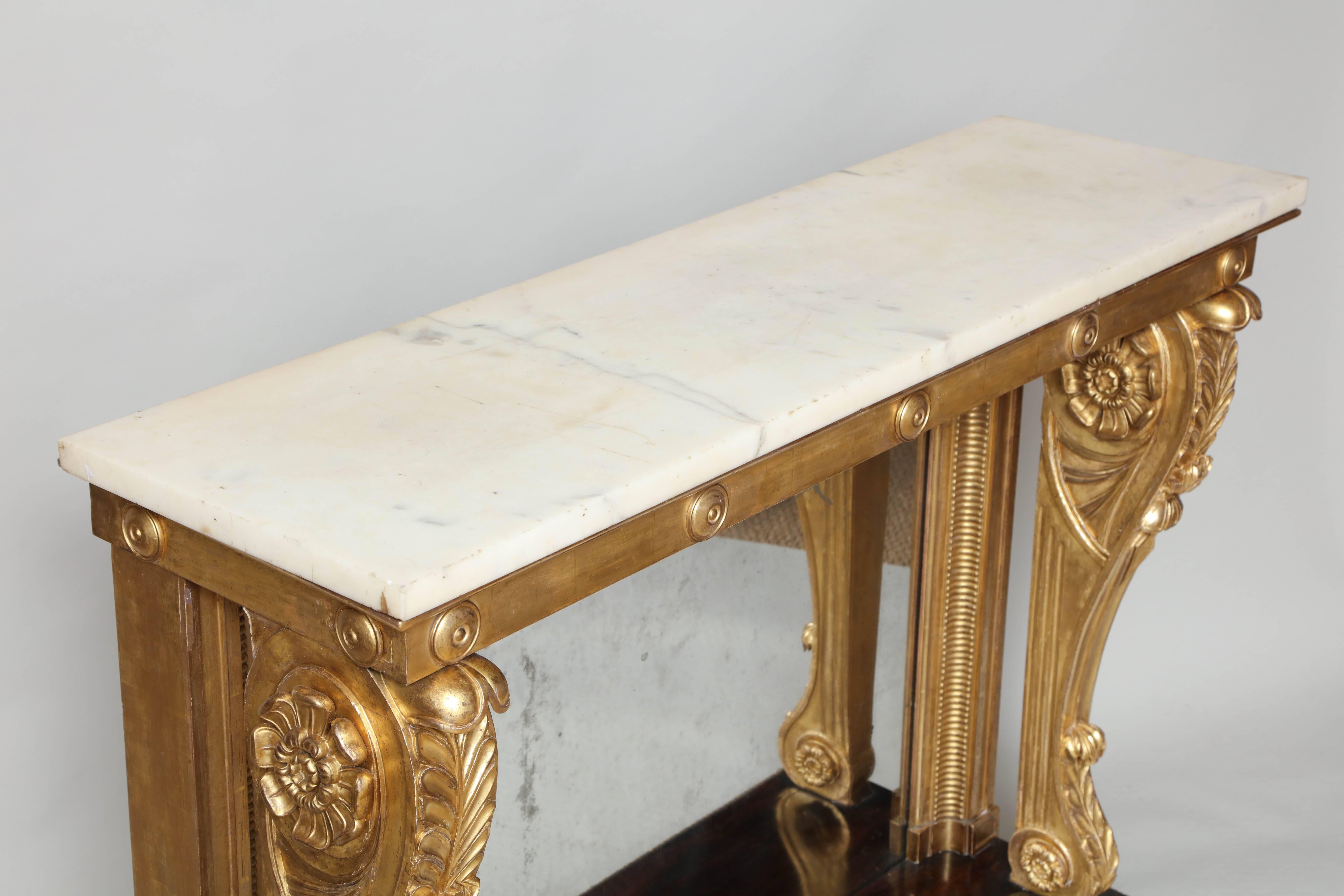 Neoclassical Giltwood and Rosewood Pier Table For Sale 3