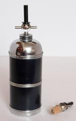 Whimsical Machine Age Top Hat / Man's Face Cocktail Shaker and Stopper