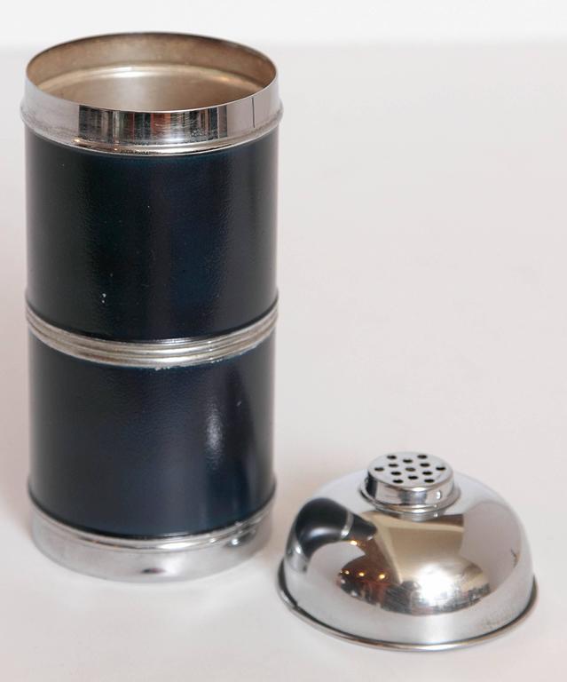 Whimsical Machine Age Top Hat / Man's Face Cocktail Shaker and Stopper