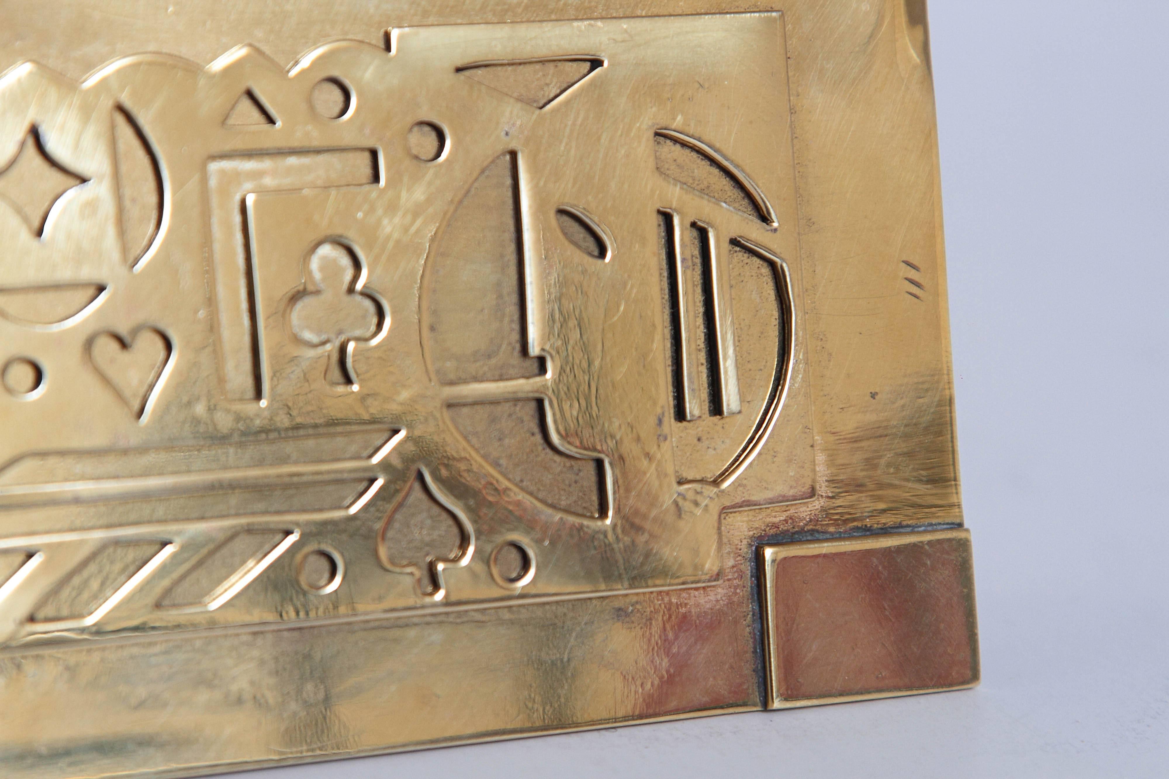 Original Dr. Albert Reimann Signed German Brass Box, Bauhaus, Influenced In Good Condition For Sale In Dallas, TX