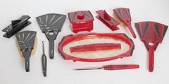 Art Deco La Futuriste Vanity Set in Early Phenolic, Trade Mark "NTS"  COMB SOLD