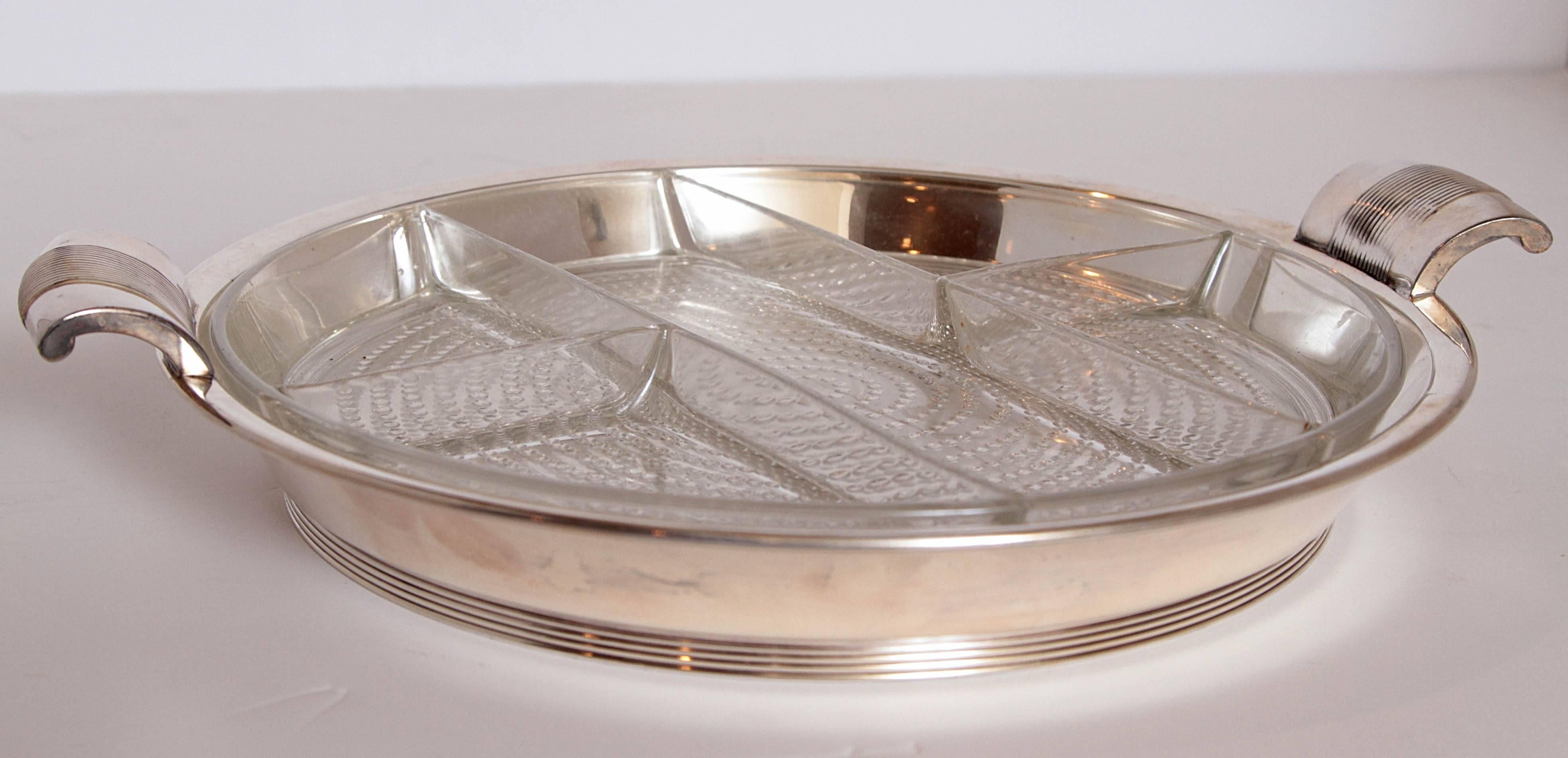 Art Deco Lurelle Guild for International Silver Large Signed Chafing/Serving Dish For Sale