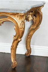 19th Century French Giltwood Console with Original Marble Top
