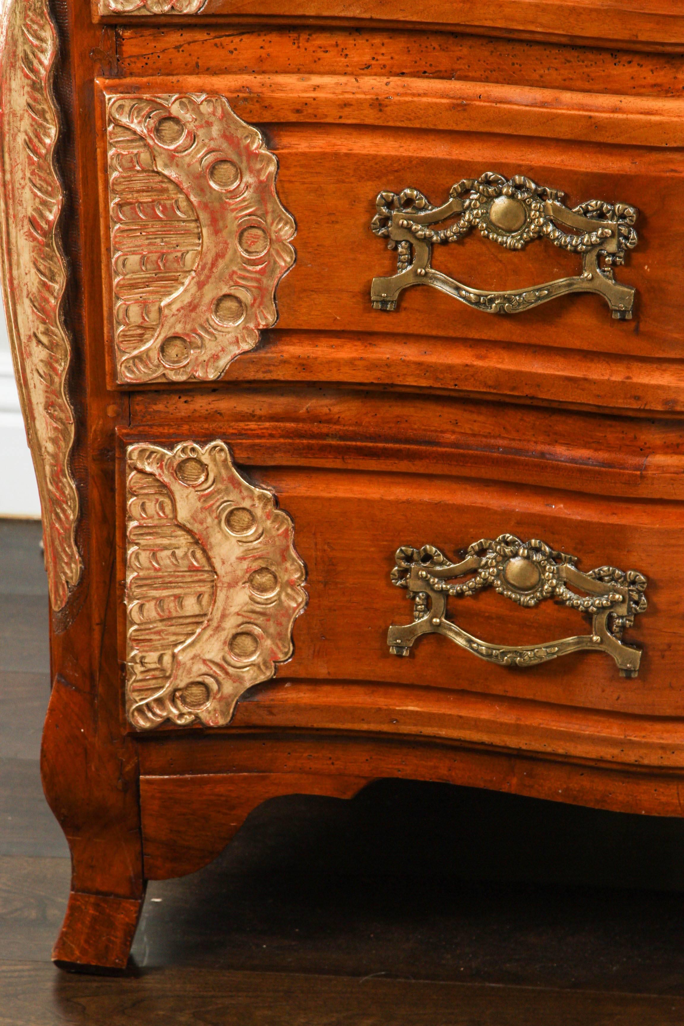French 18th Century Lyonaise Three Drawer Walnut Commode
