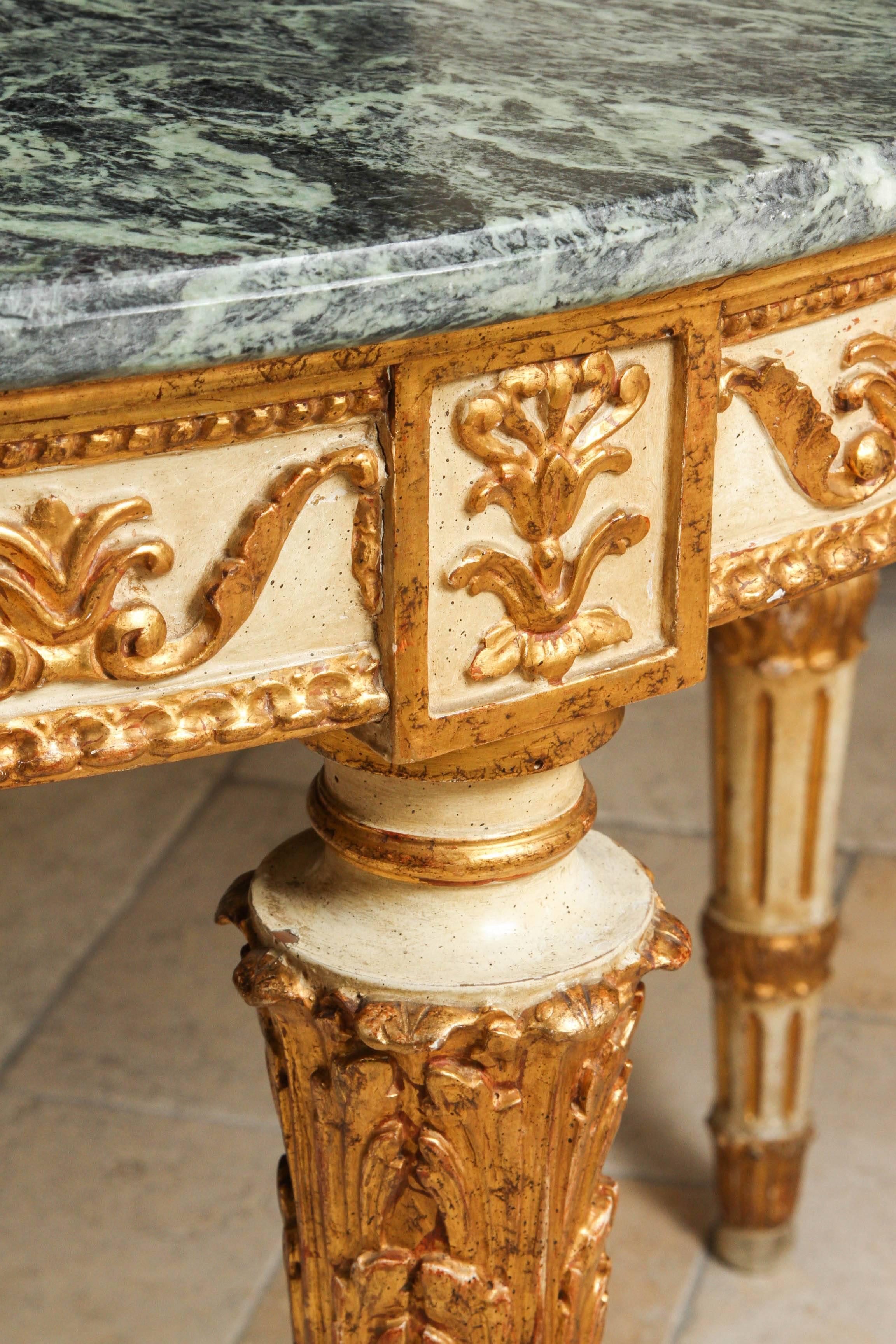 18th Century and Earlier 18th Century Neoclassical Italian Painted and Giltwood Center Table