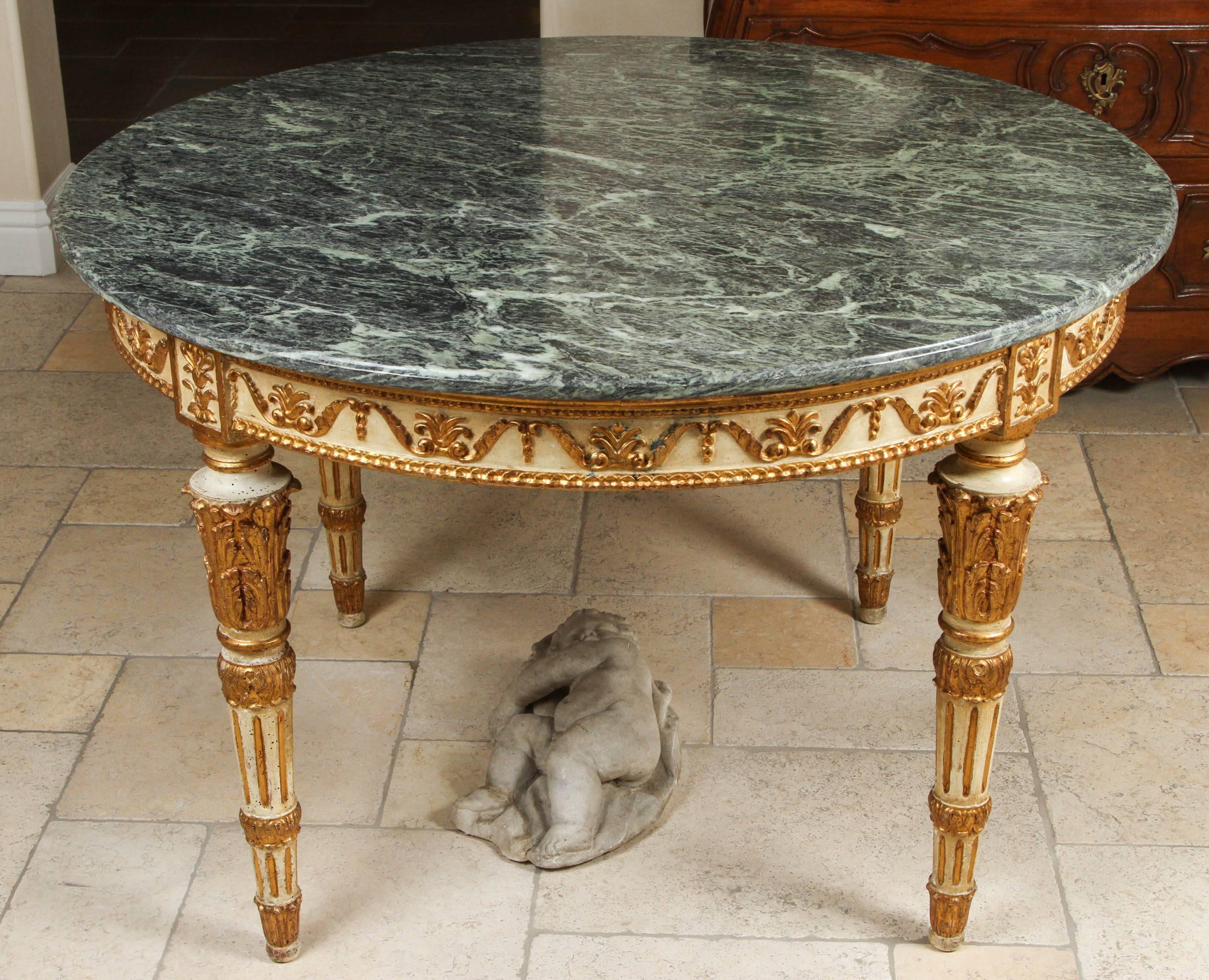 18th Century Neoclassical Italian Painted and Giltwood Center Table 4