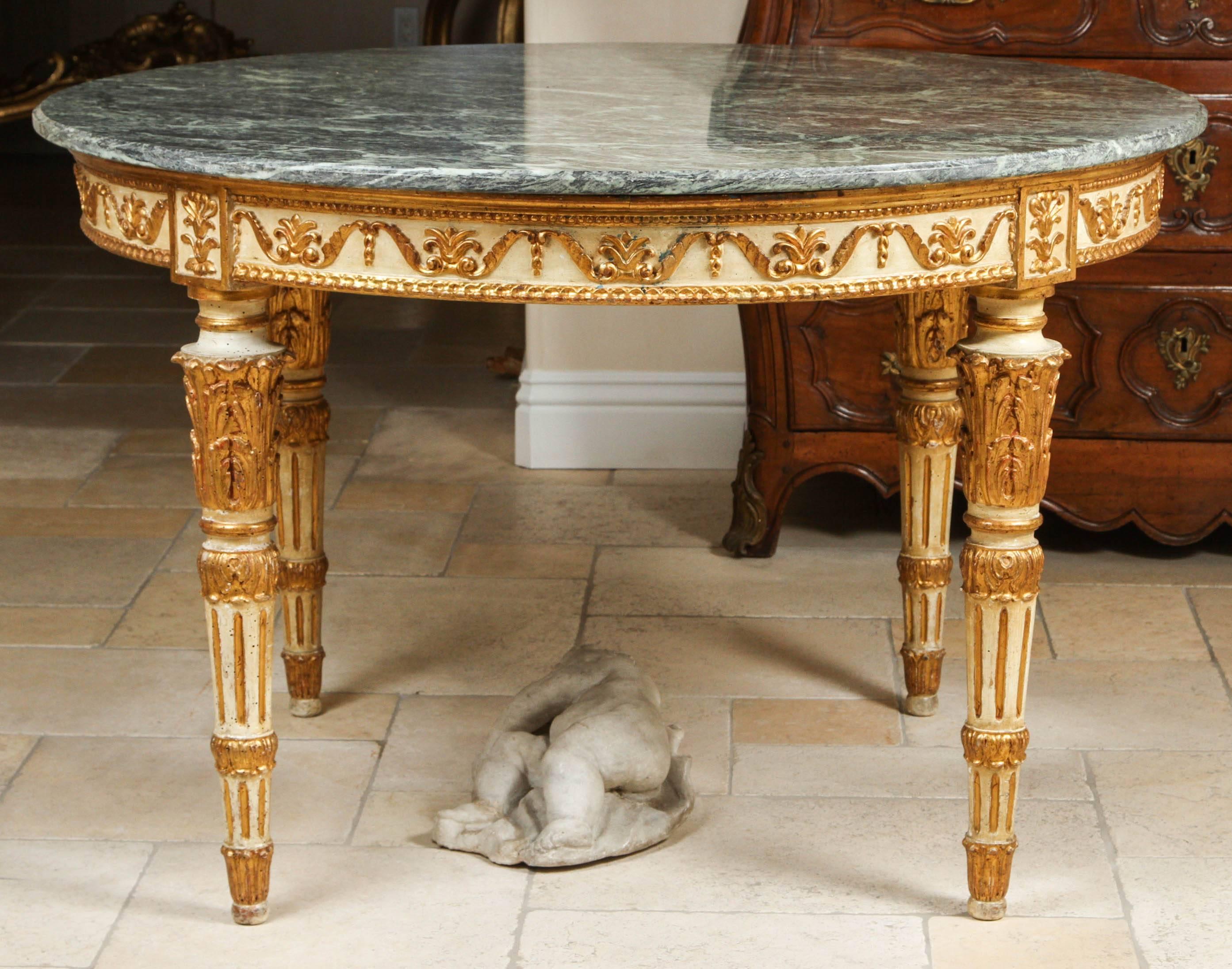 18th Century Neoclassical Italian Painted and Giltwood Center Table 5