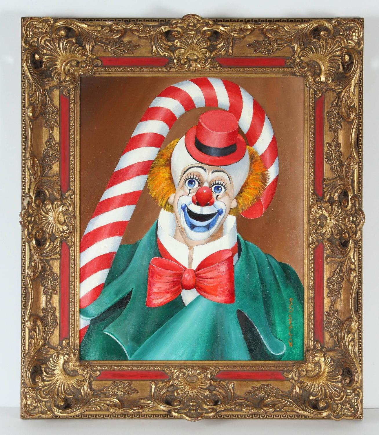 Original Signed Oil Painting of Clown by Red Skelton For Sale at 1stdibs