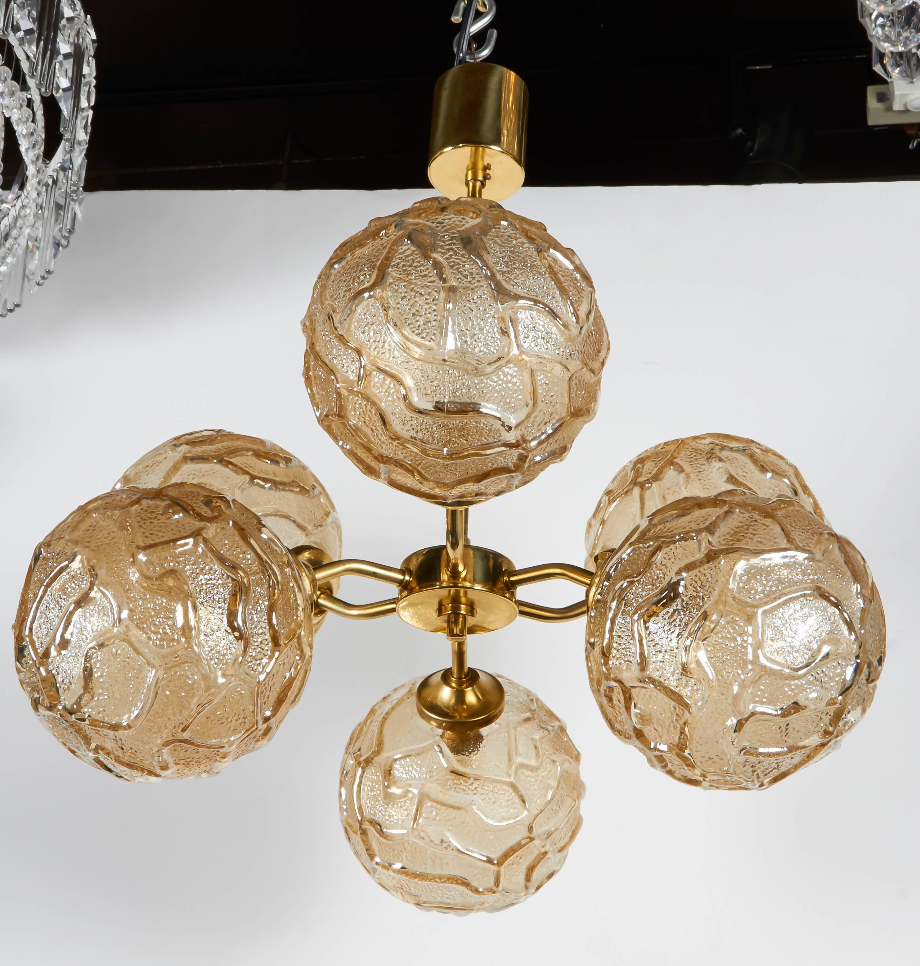 Mid-Century Modern French Mid-Century Sputnik Chandelier with Champagne Glass Globes