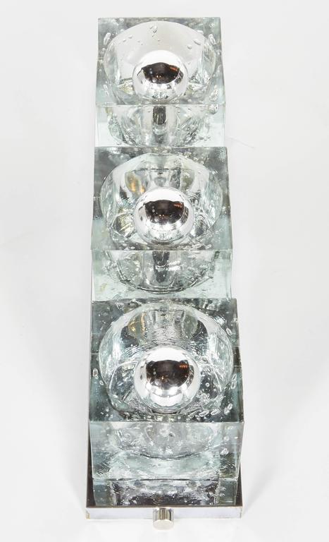 Mid-Century Modern Wall Light with Large Glass Block Shades by Gaetano Sciolari at 1stdibs