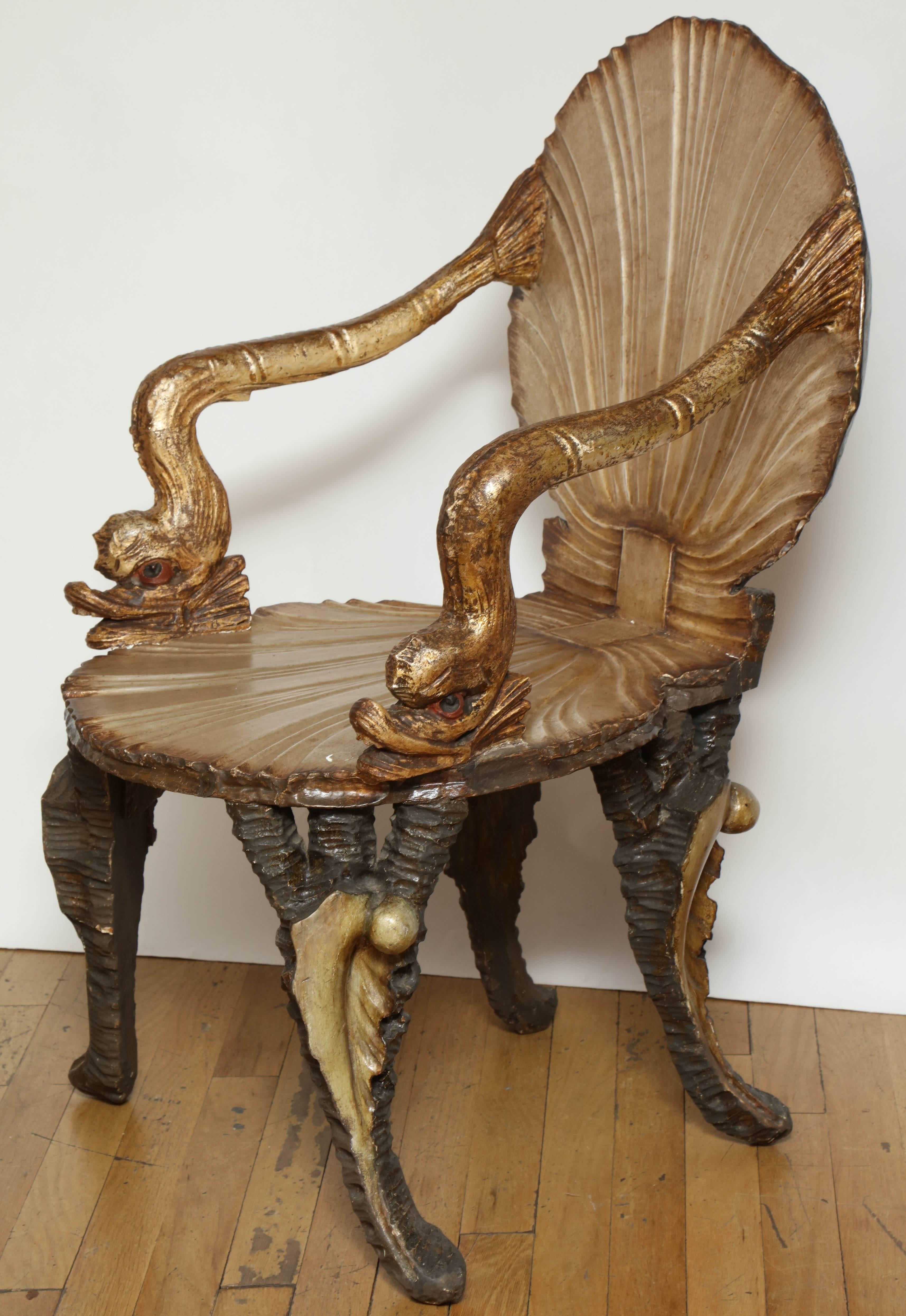 Pair of Venetian Baroque-Style Shell Chairs 3