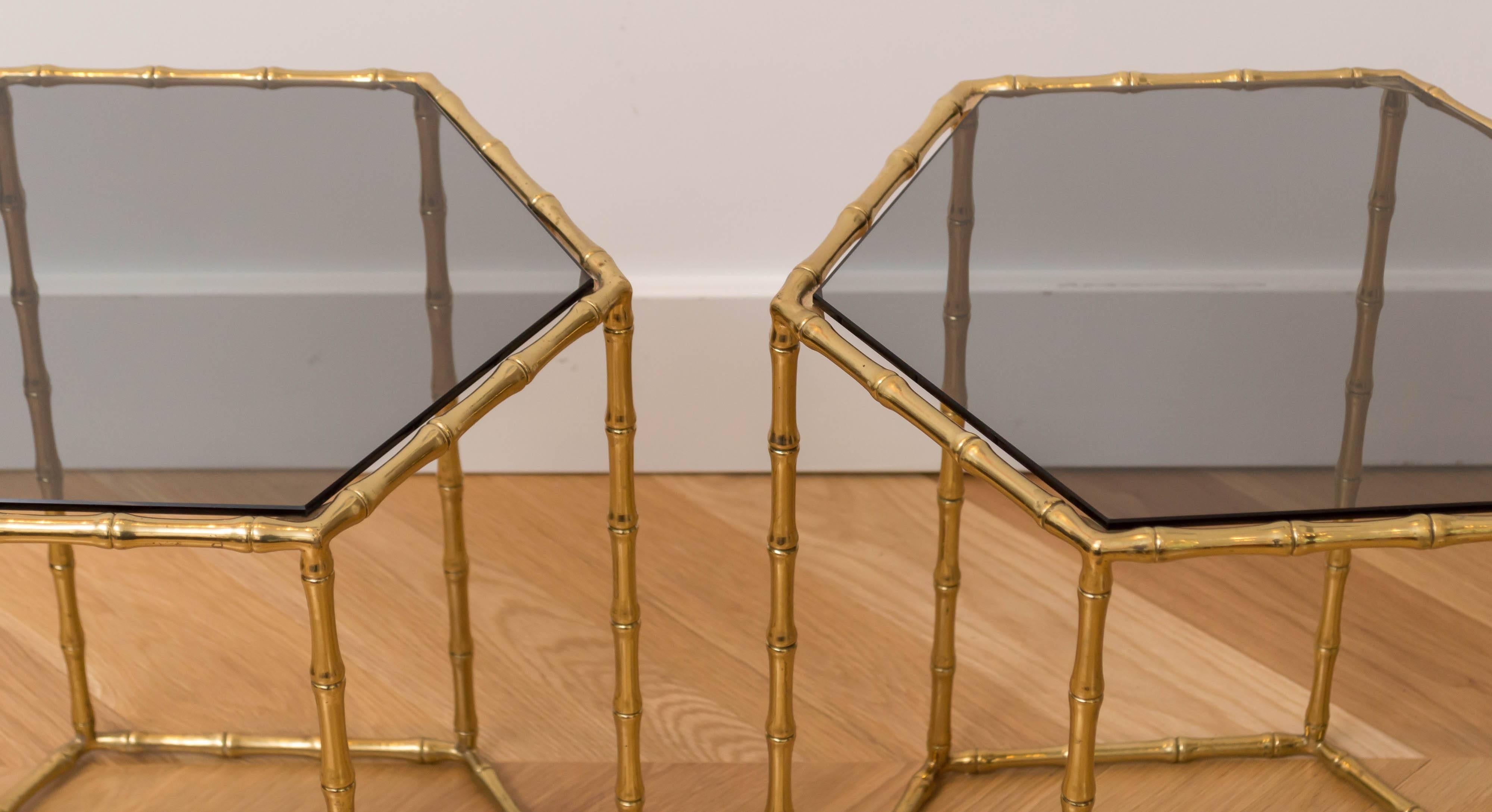 Brass Tables in the Manner of Maison Baguès In Excellent Condition For Sale In San Francisco, CA