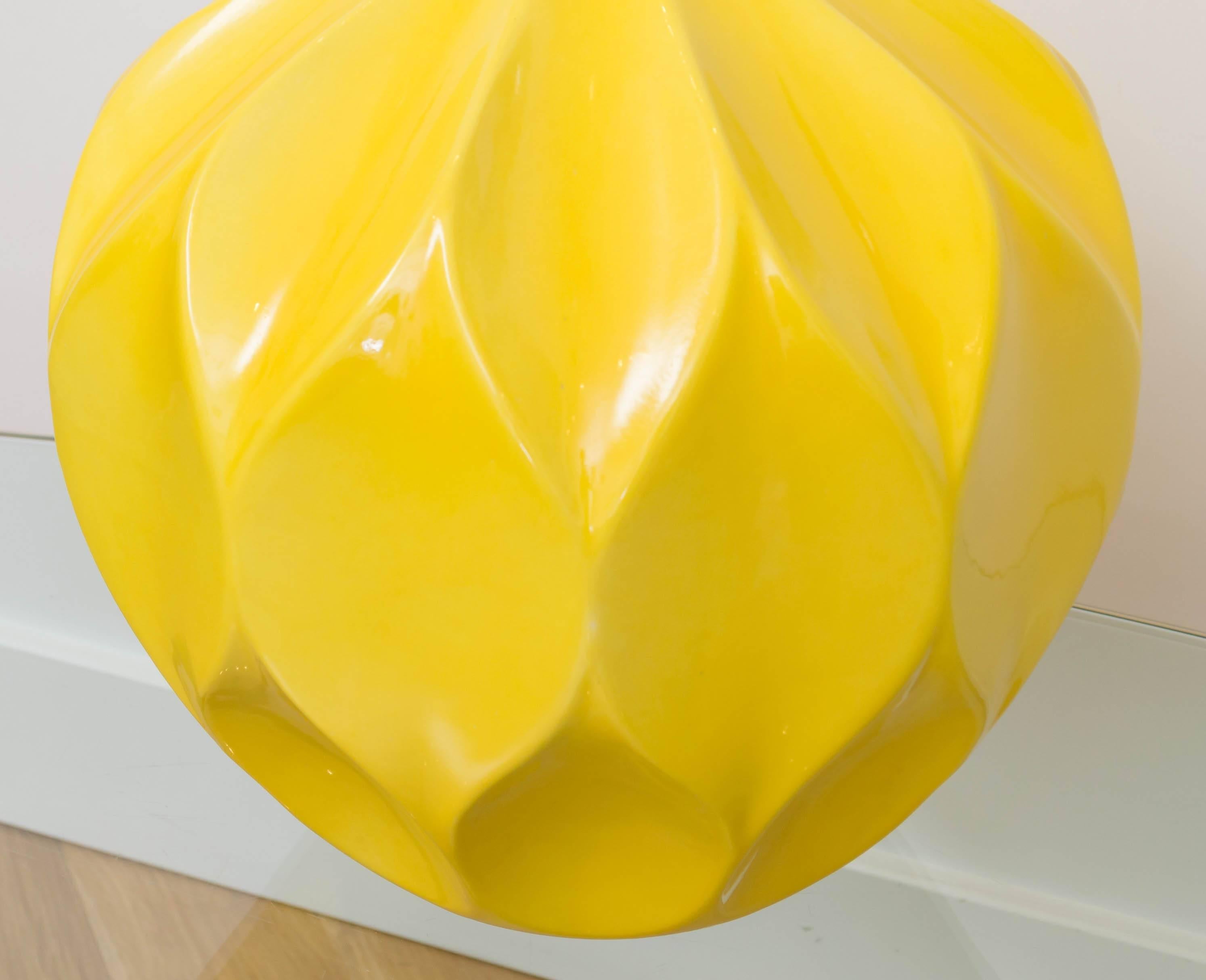 American Ceramic Yellow Lamp For Sale