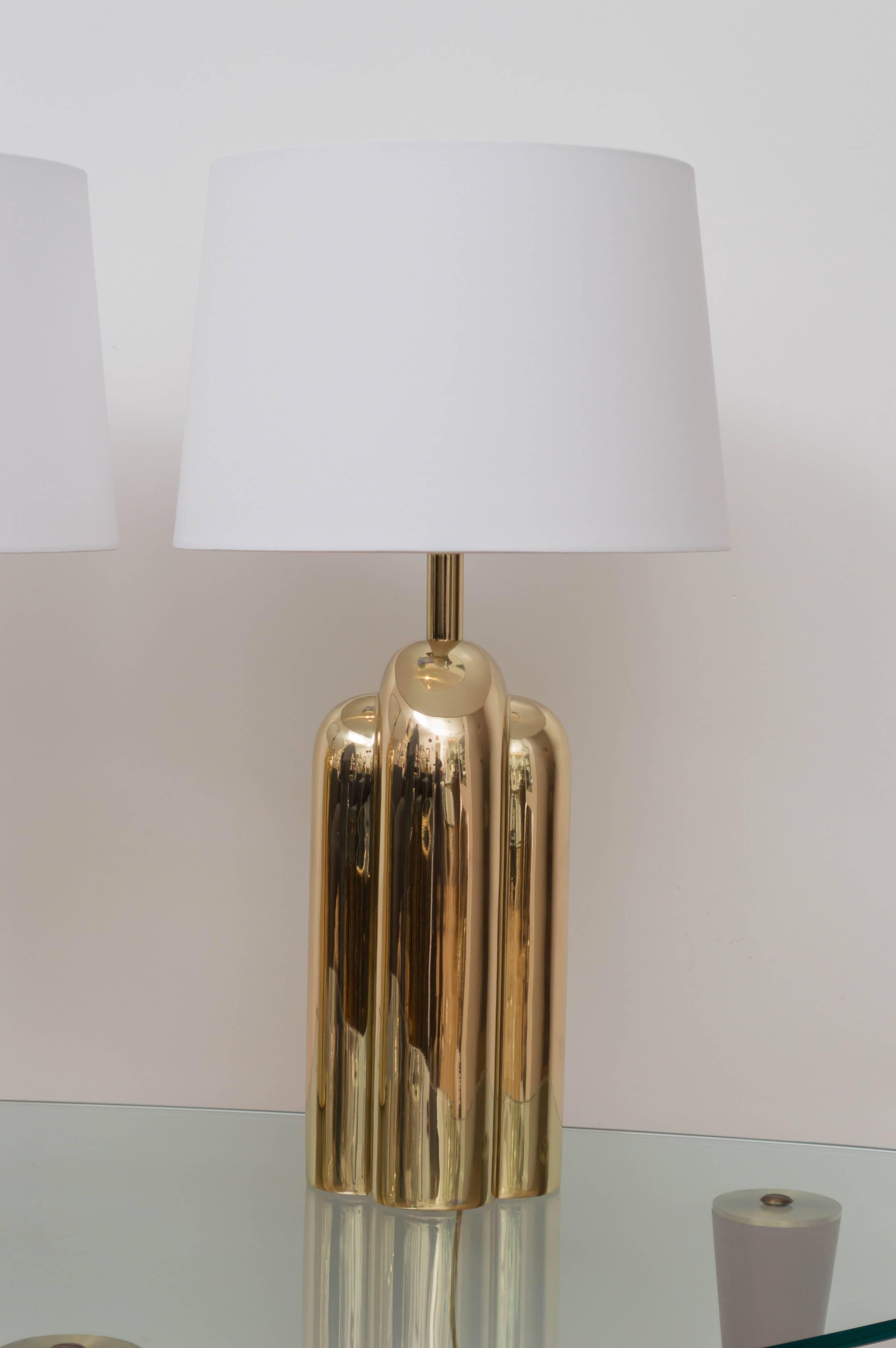 Brass Stylized Lamps In Excellent Condition In San Francisco, CA