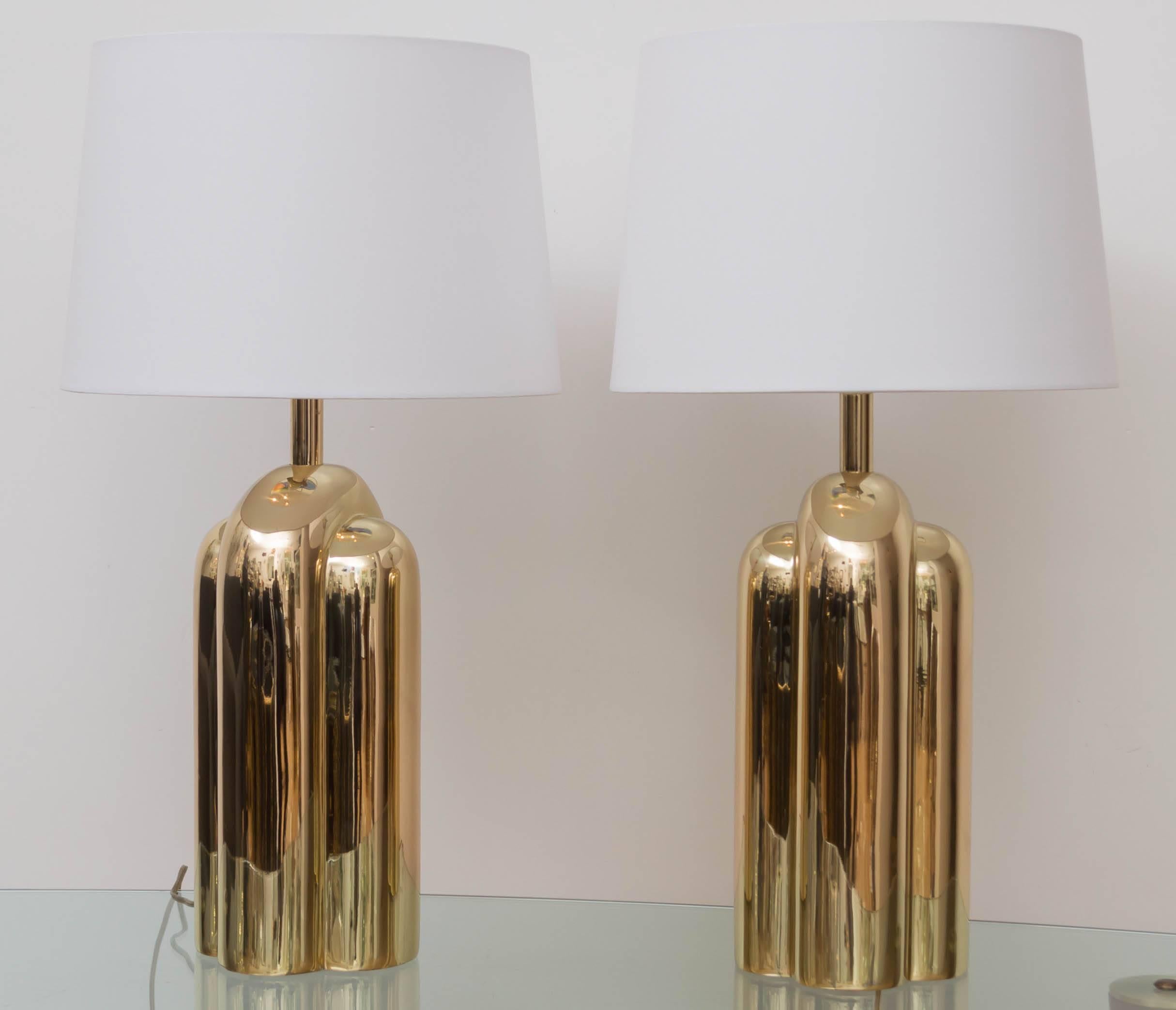 Late 20th Century Brass Stylized Lamps