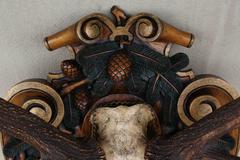 German Red Stag from Eulenburg Hunt of 1892 with Original Fürst-Pless Hunt Horn