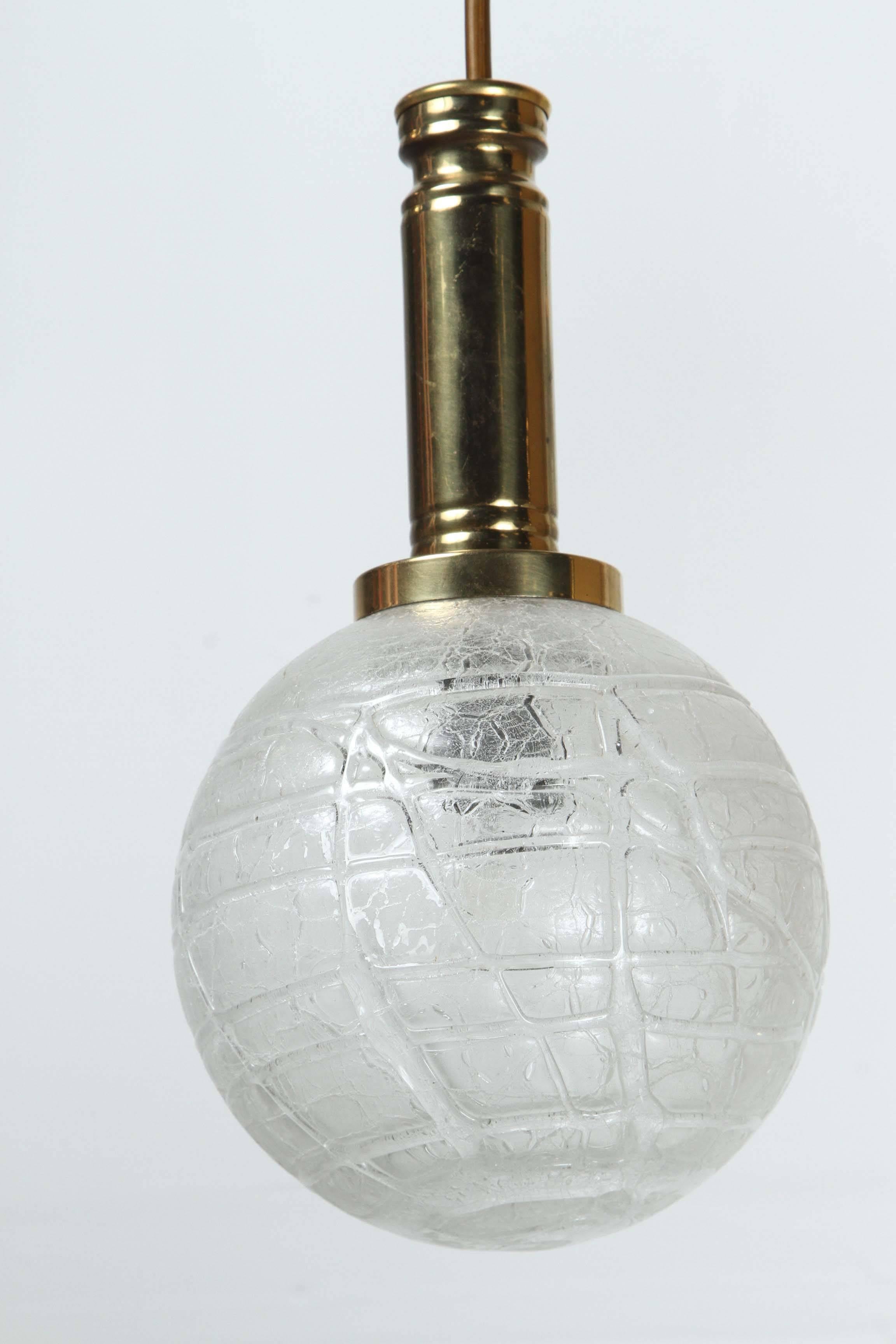 German Four Globe Pendant Light by Doria For Sale