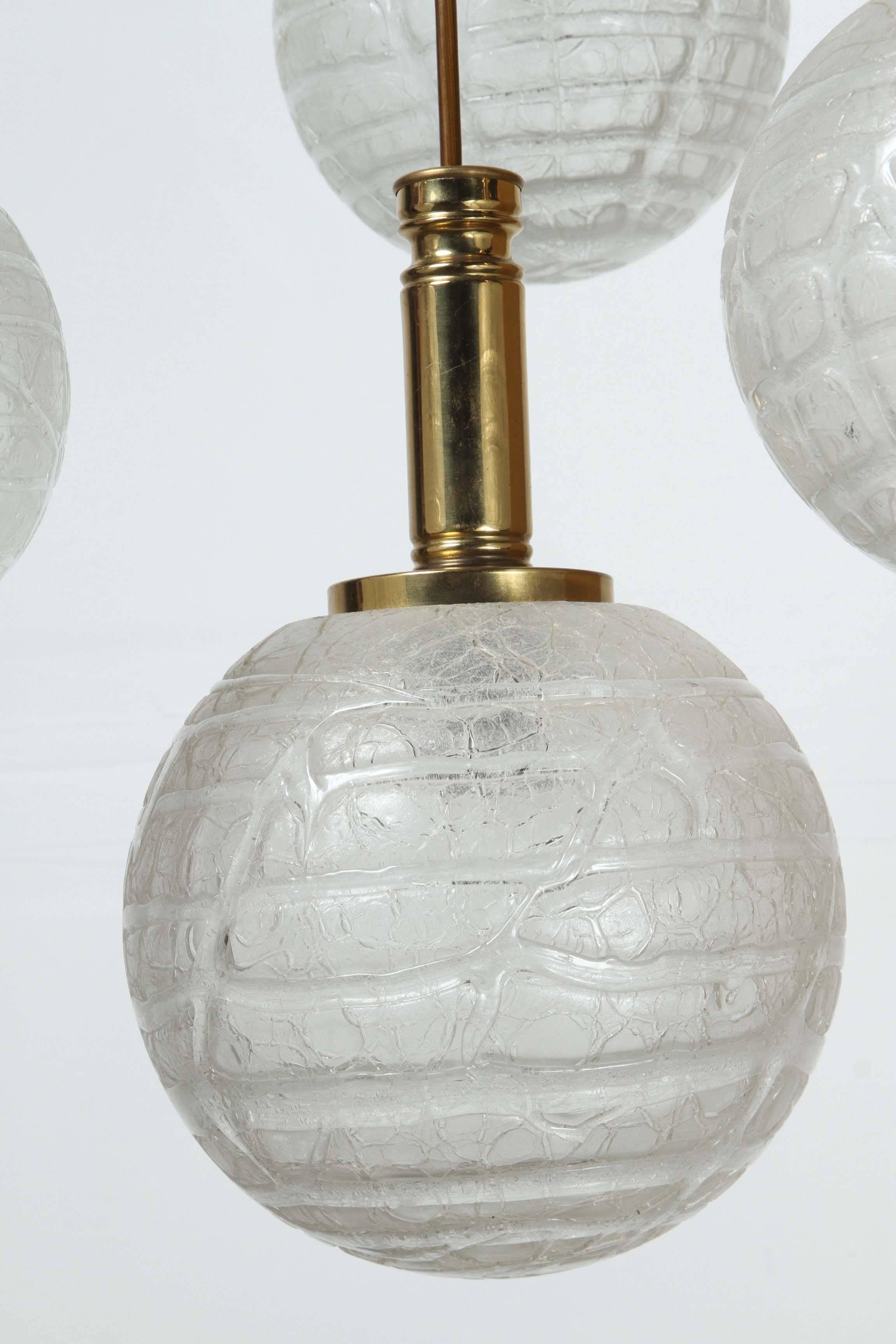Four Globe Pendant Light by Doria In Excellent Condition For Sale In New York, NY