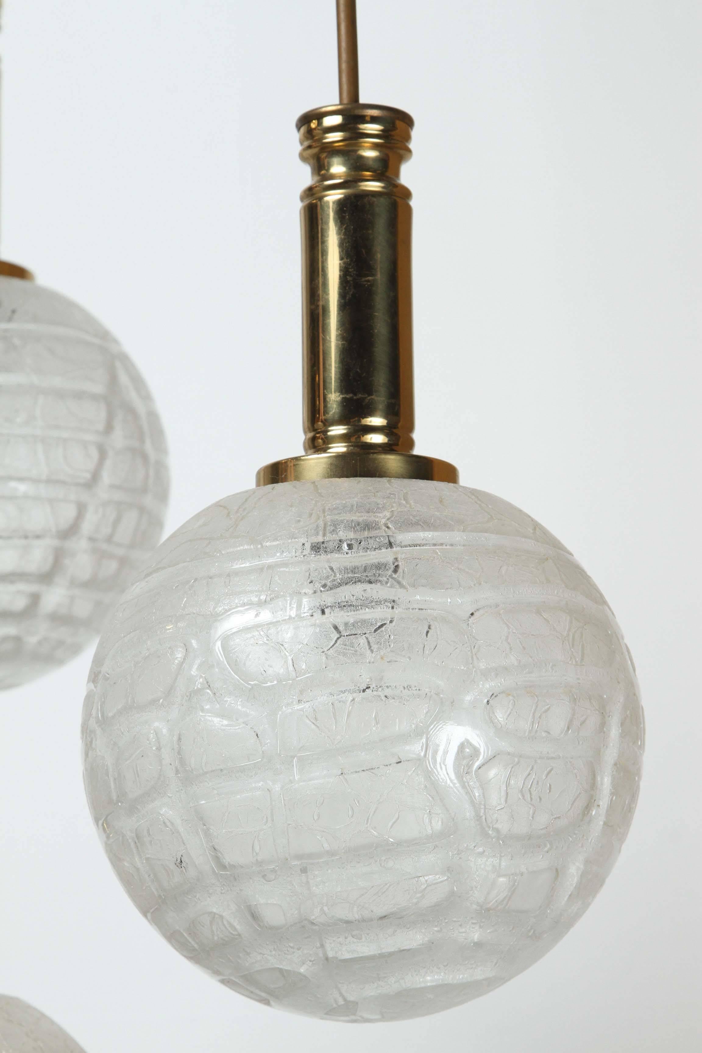Mid-20th Century Four Globe Pendant Light by Doria For Sale