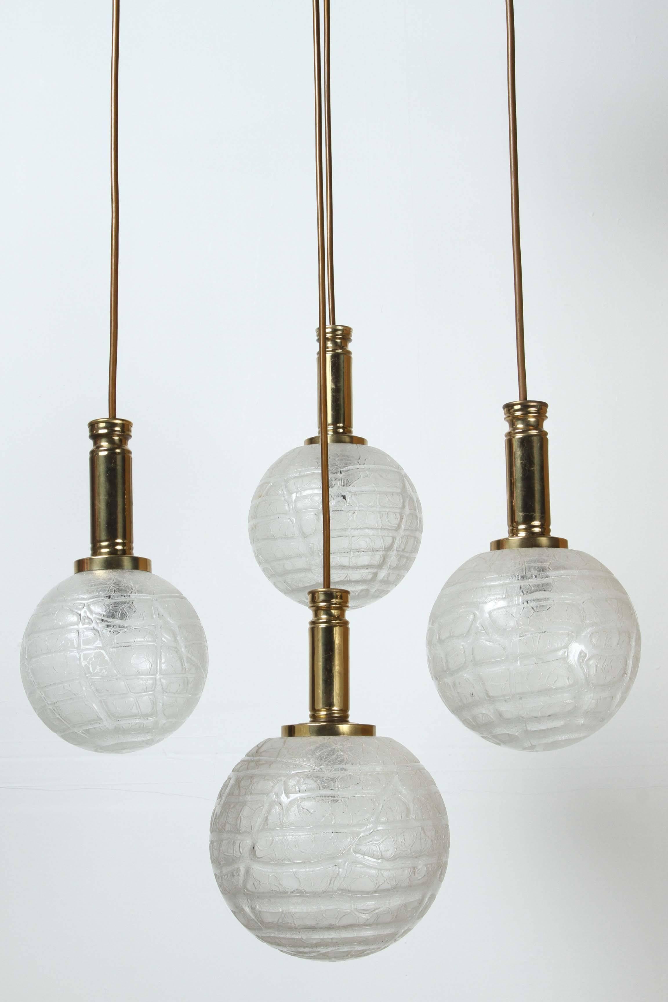 Four Globe Pendant Light by Doria For Sale 2