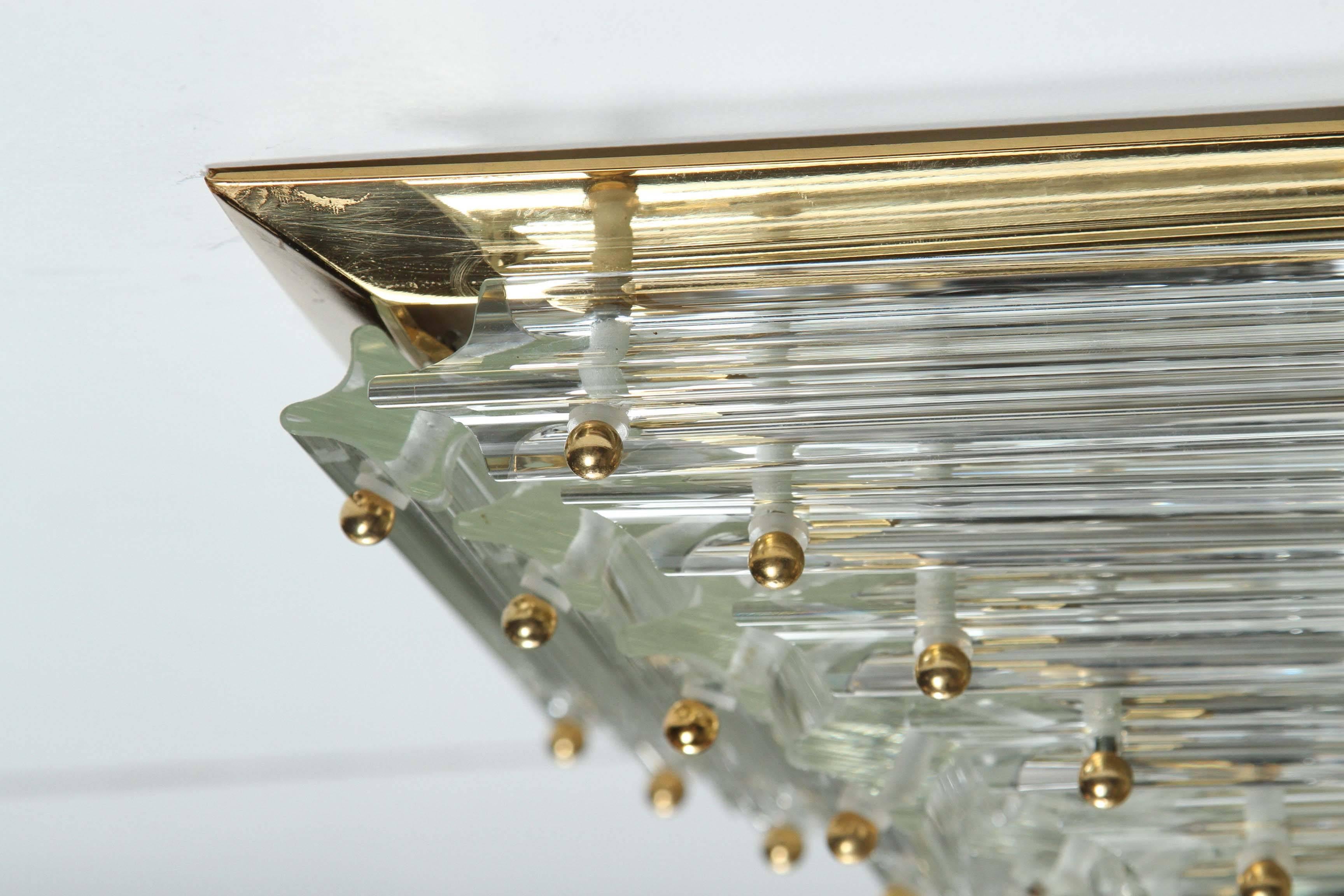 Pyramidal Glass Prism Flush Mount by Sciolari 2