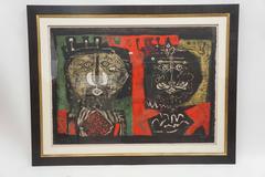 Large Iconic Print by Antoni Clave 1913-2005, Signed and Framed