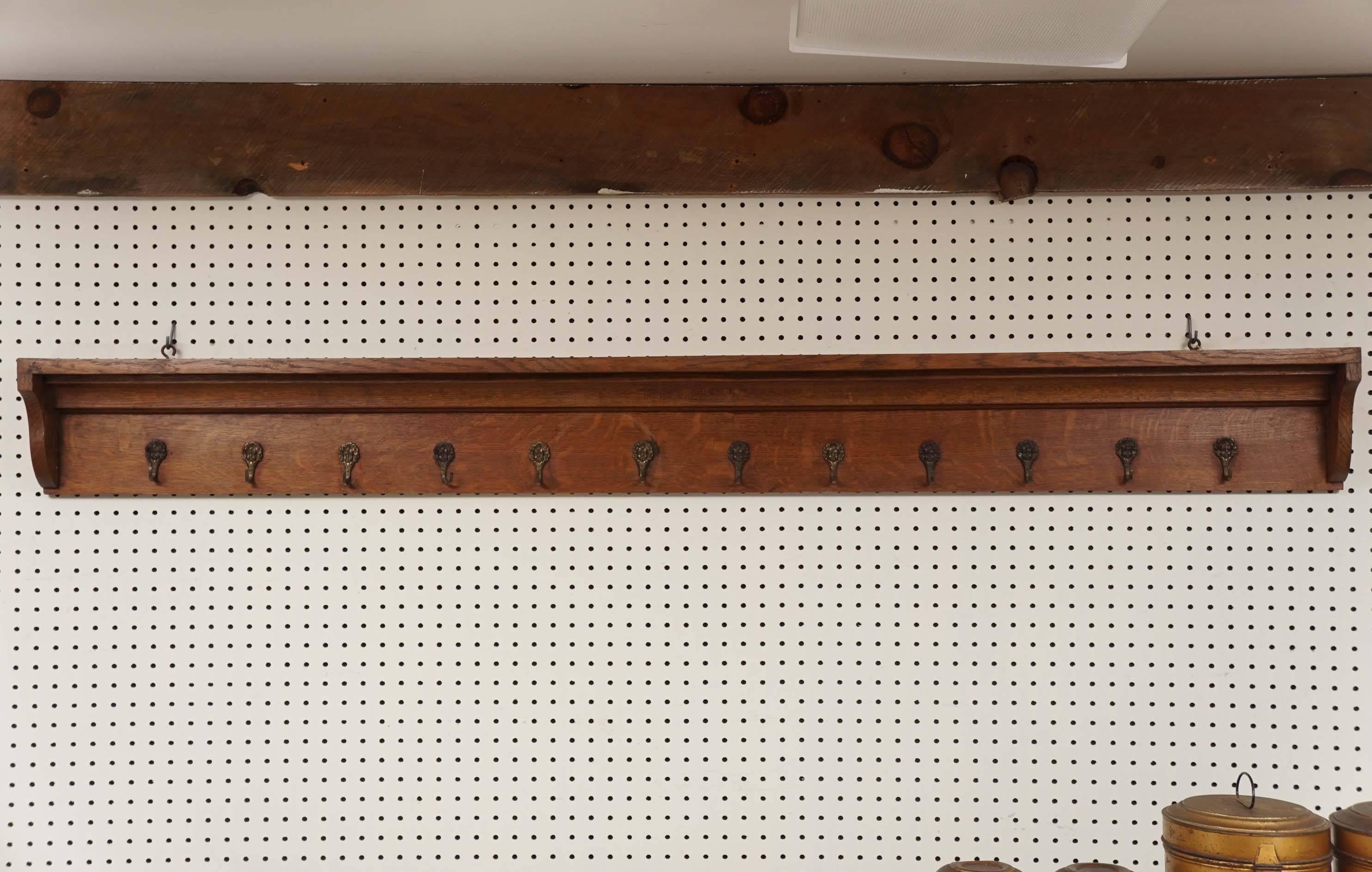 This French oak coat hooks has all their original hooks and a small shelf on top. How nice would this be in a mud room or children's room. A rich patina. There are other shelves with hooks at Painted Porch, as well.