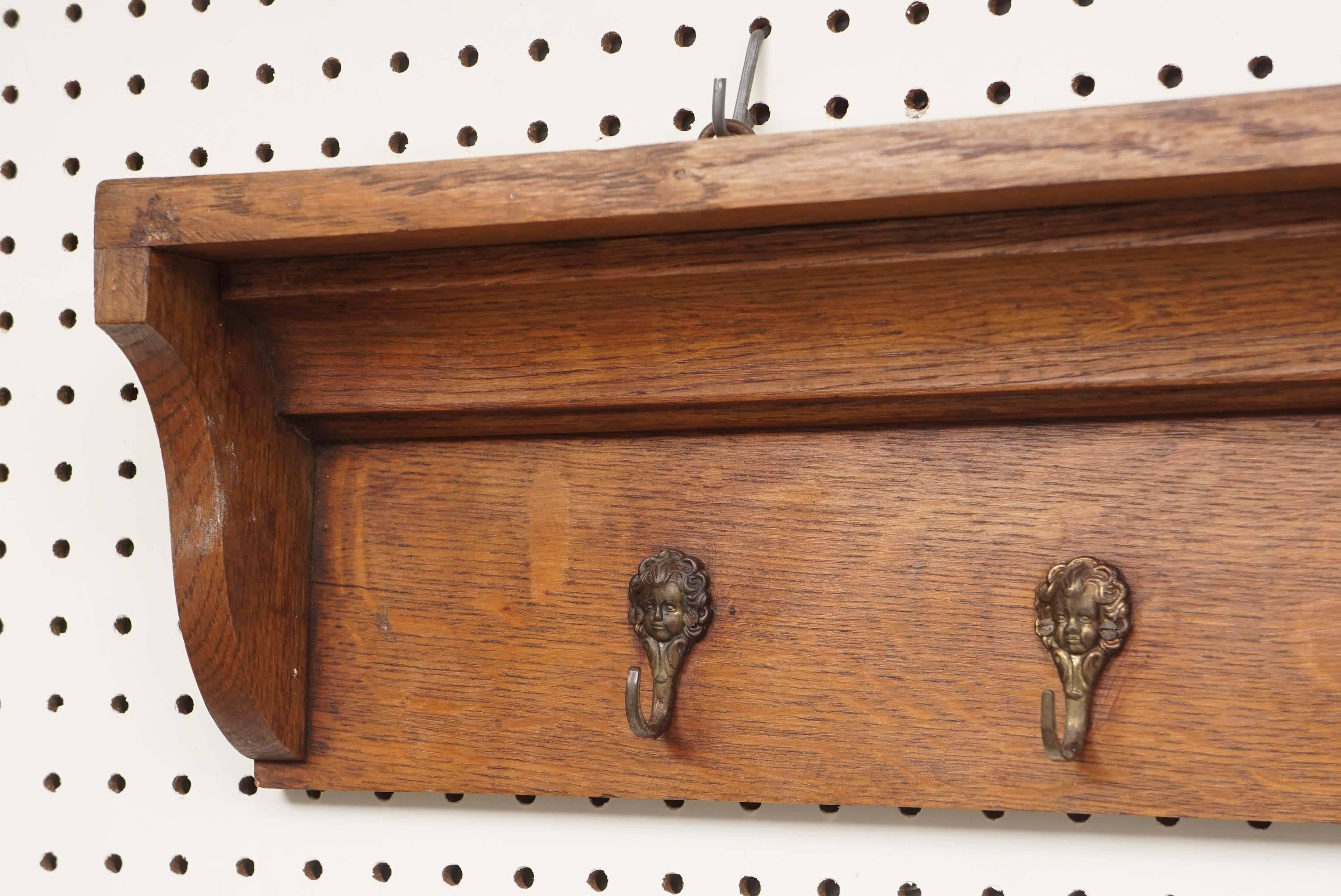 French Coat Hooks and Shelf In Excellent Condition In Sheffield, MA