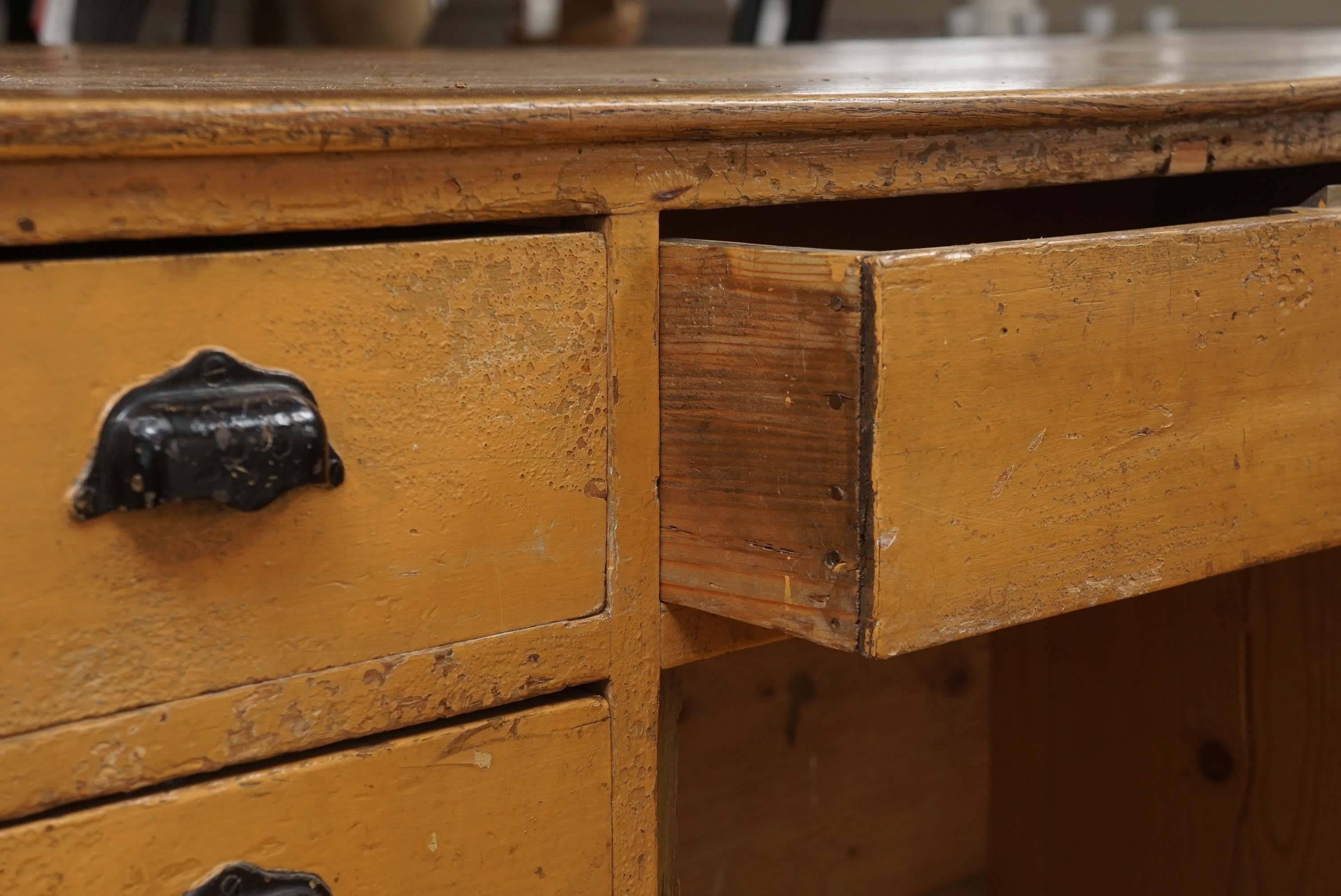 French Hardware Store Counter with Drawers on Both Sides 1