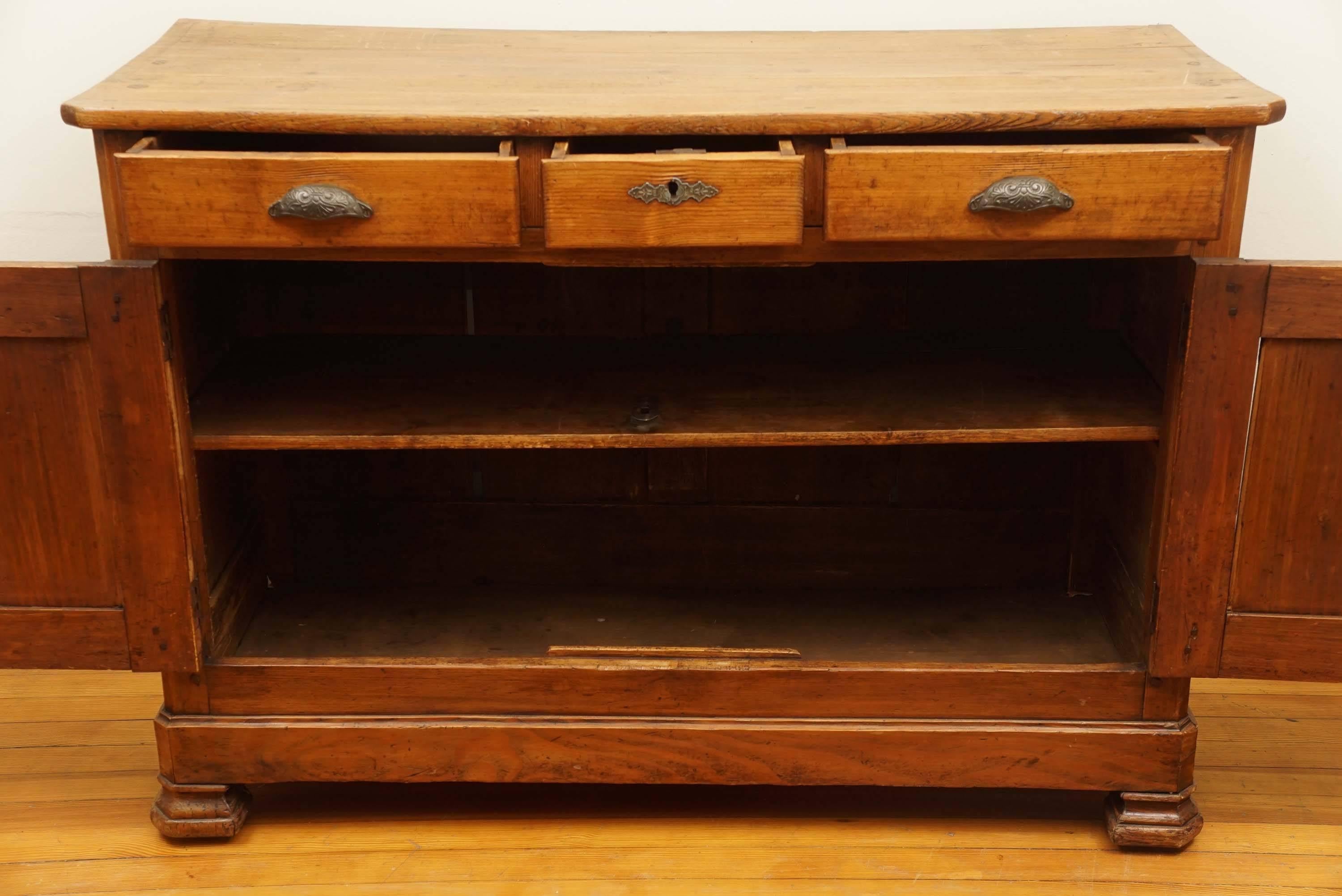 French Pine Three-Drawer, Two-Door Buffet