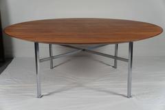 Florence Knoll Round Walnut Table