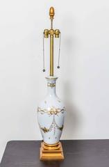 Pair of Monumental White French Porcelain Table Lamps