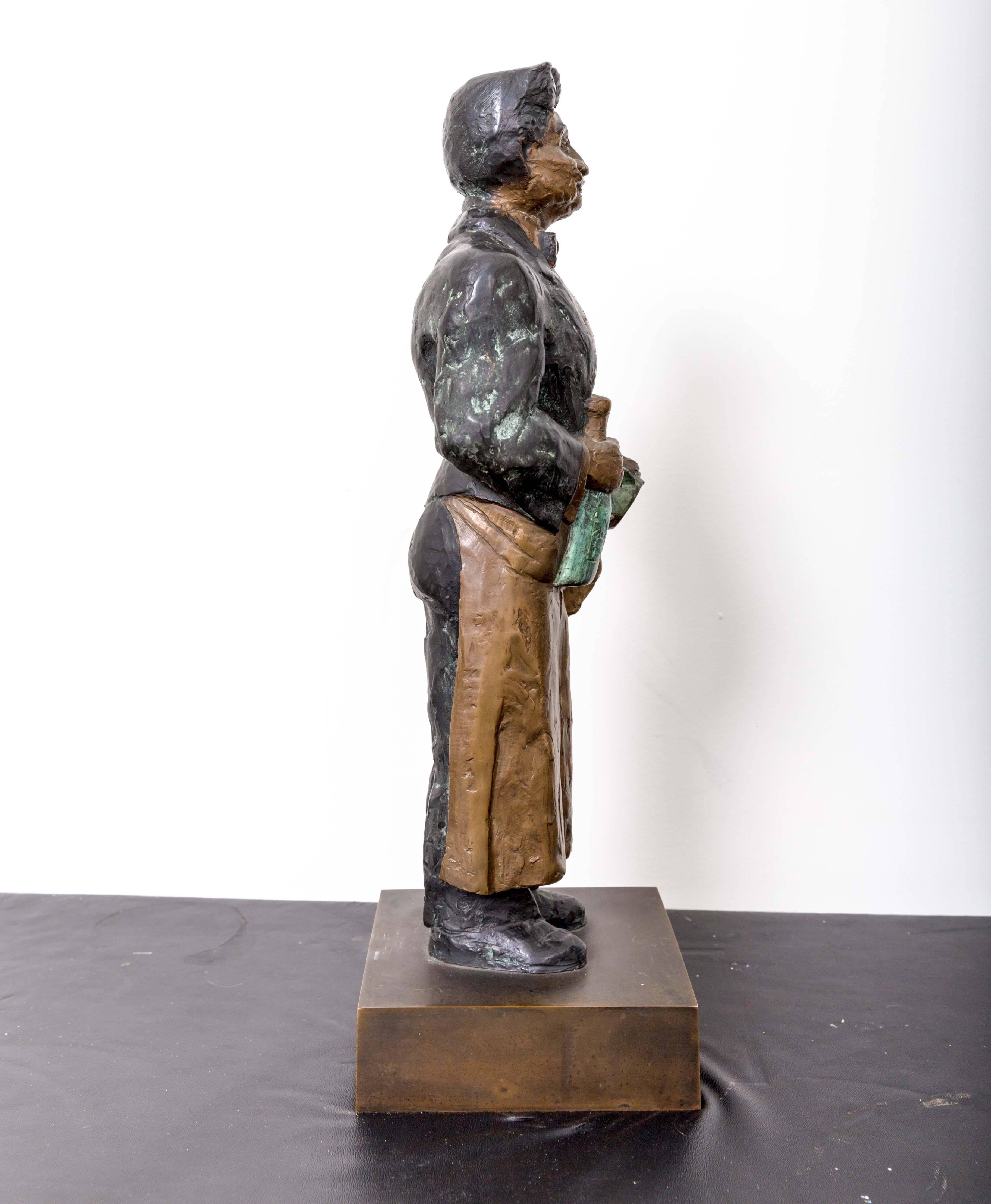 20ième siècle Statue en bronze intitulée Le Sommelier de Guy Buffet ; Gaston en vente