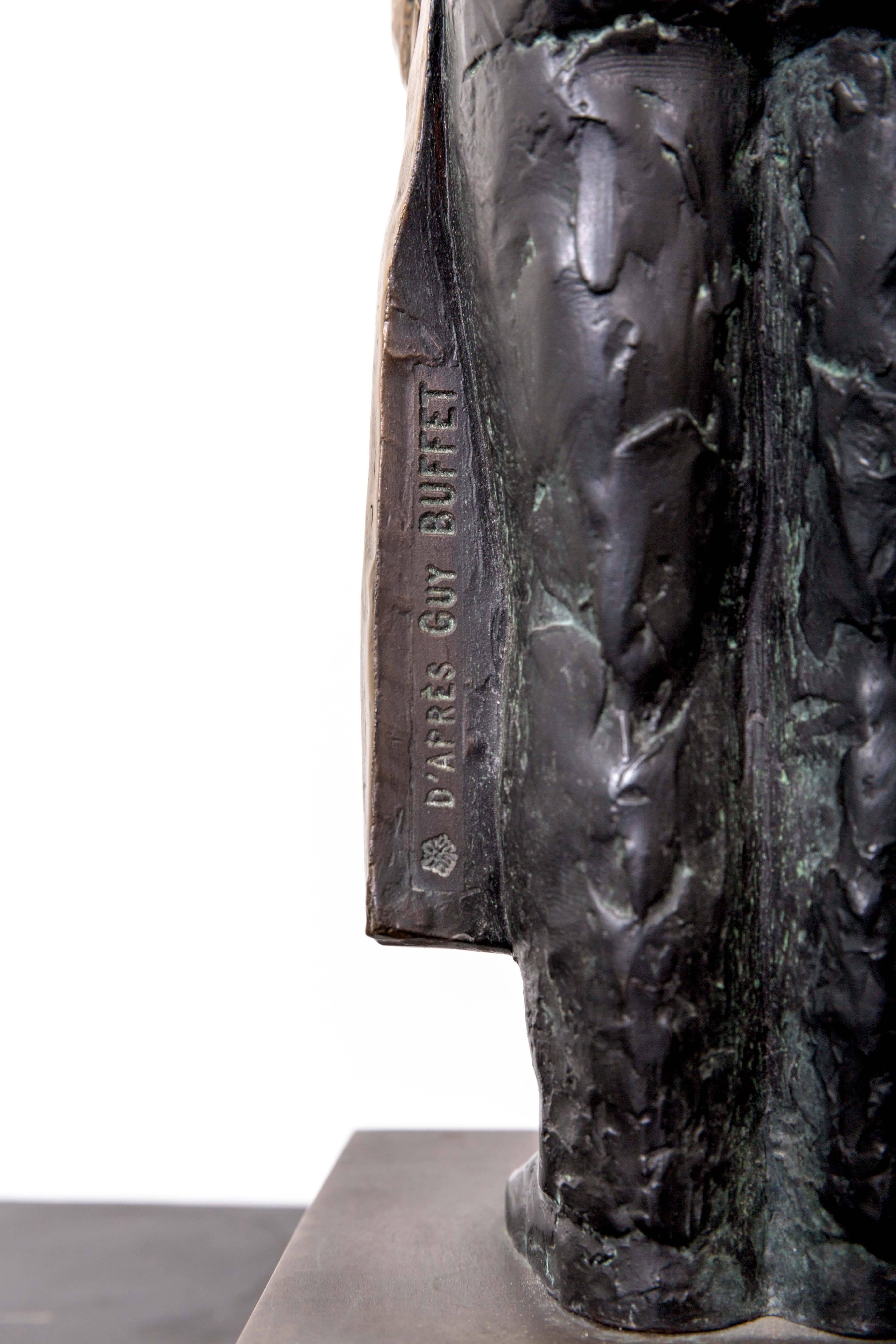 Bronze Statue en bronze intitulée Le Sommelier de Guy Buffet ; Gaston en vente