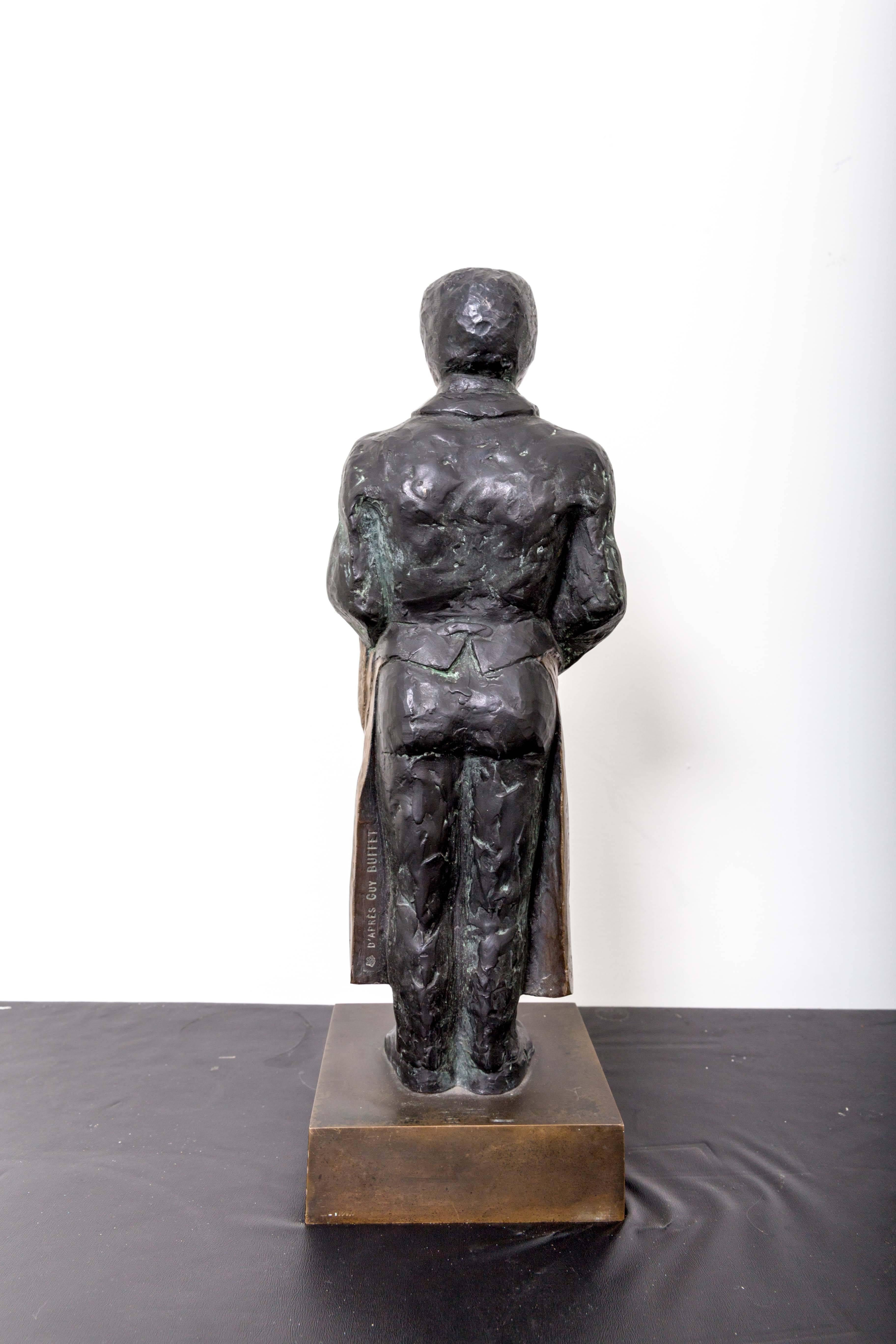 Statue en bronze intitulée Le Sommelier de Guy Buffet ; Gaston en vente 1