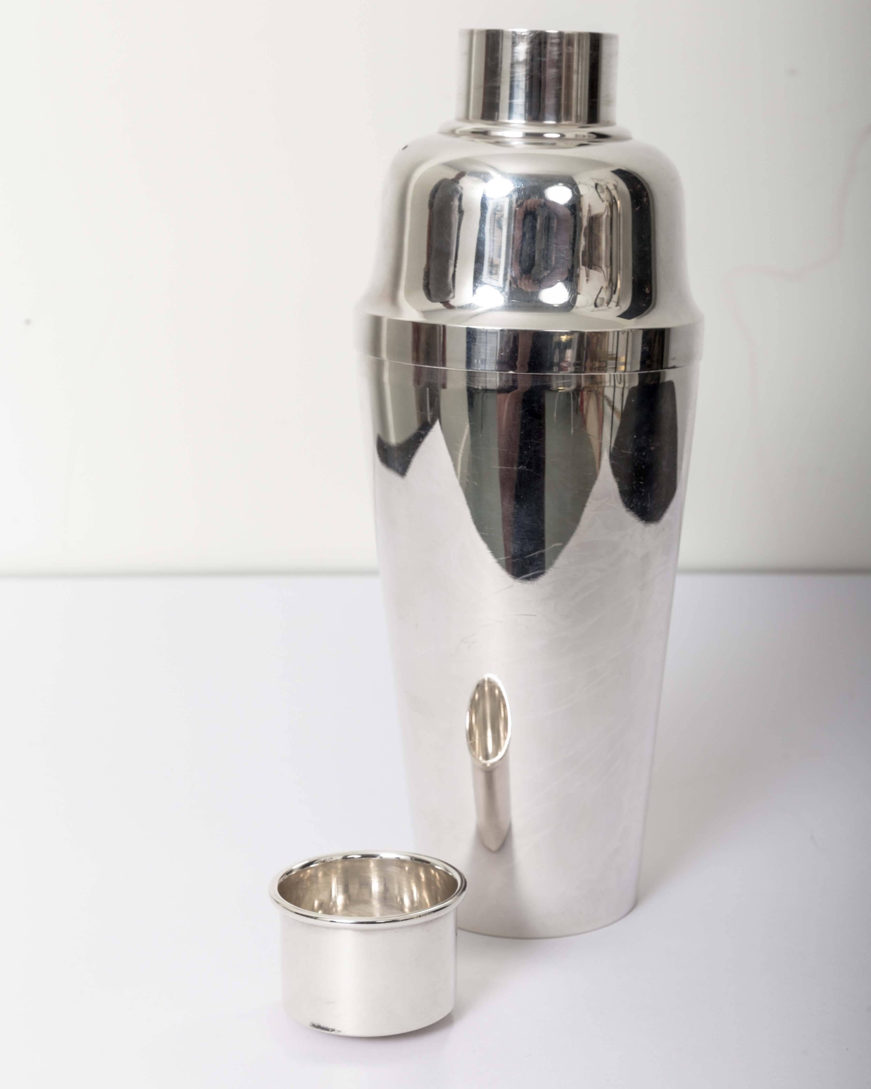Mid-Century Sterling Silver Cocktail Shaker 1