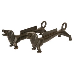 Dachshund Shaped boot scraper/andirons