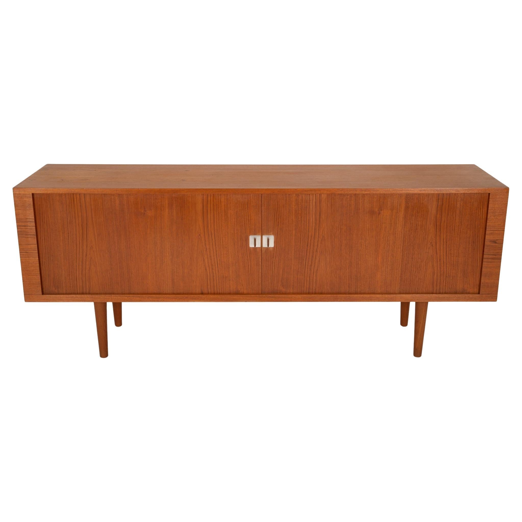 Tambour Door Credenza by Hans J. Wegner for Ry Mobler, 1960s For Sale