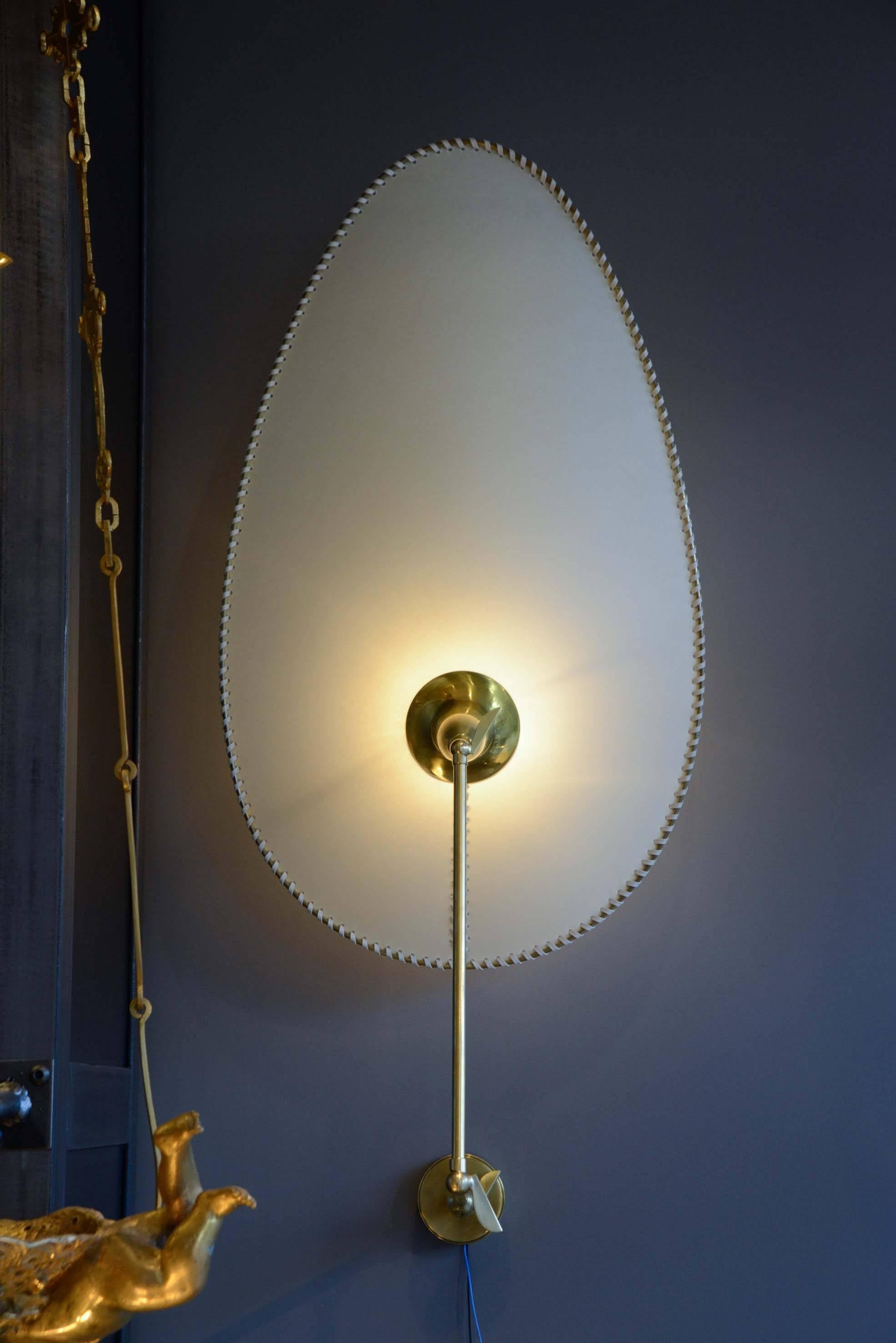 Brass Parchment Paper Wall Sconces by Diego Mardegan for Glustin Luminaires
