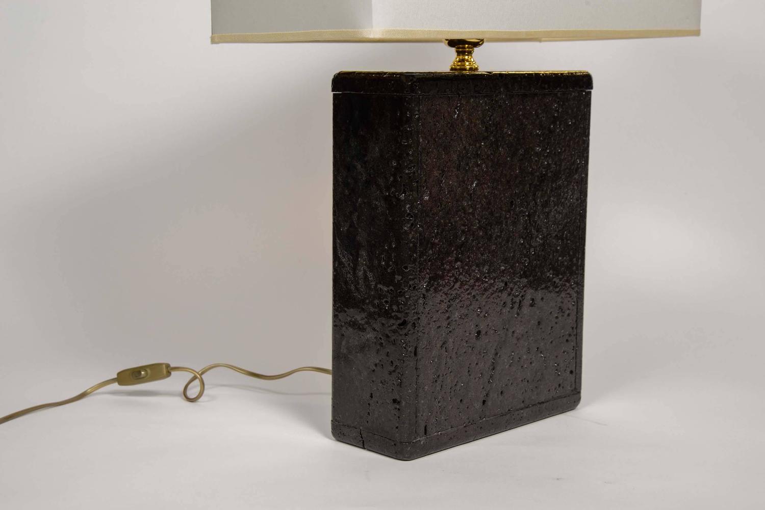 Original Pair of Black Lava Rock Lamps For Sale at 1stdibs