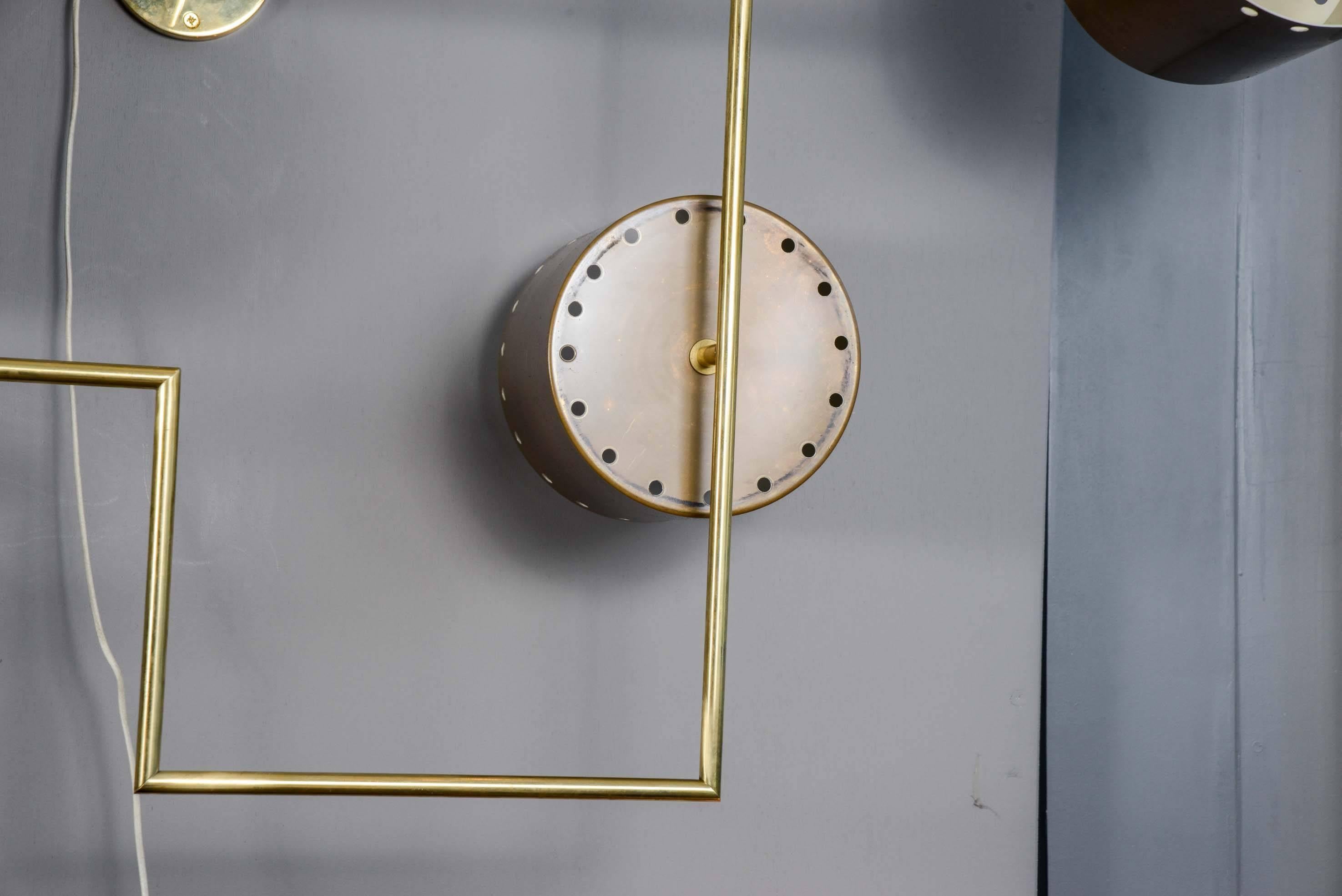 Italian Geometric Brass Wall Sconce by Diego Mardegan for Glustin Luminaires