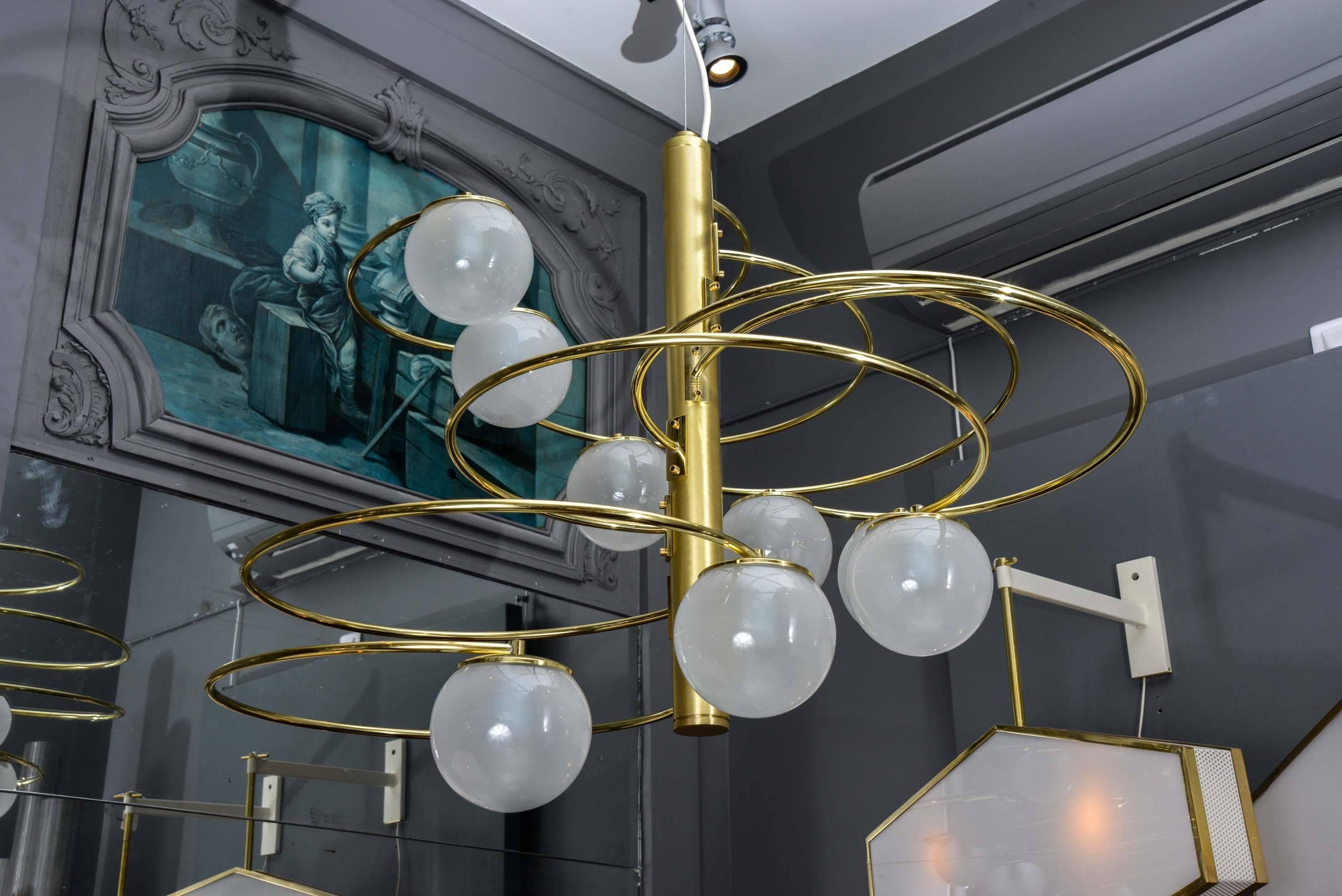 Mid-Century Modern 1050 Chandelier by Lumi For Sale